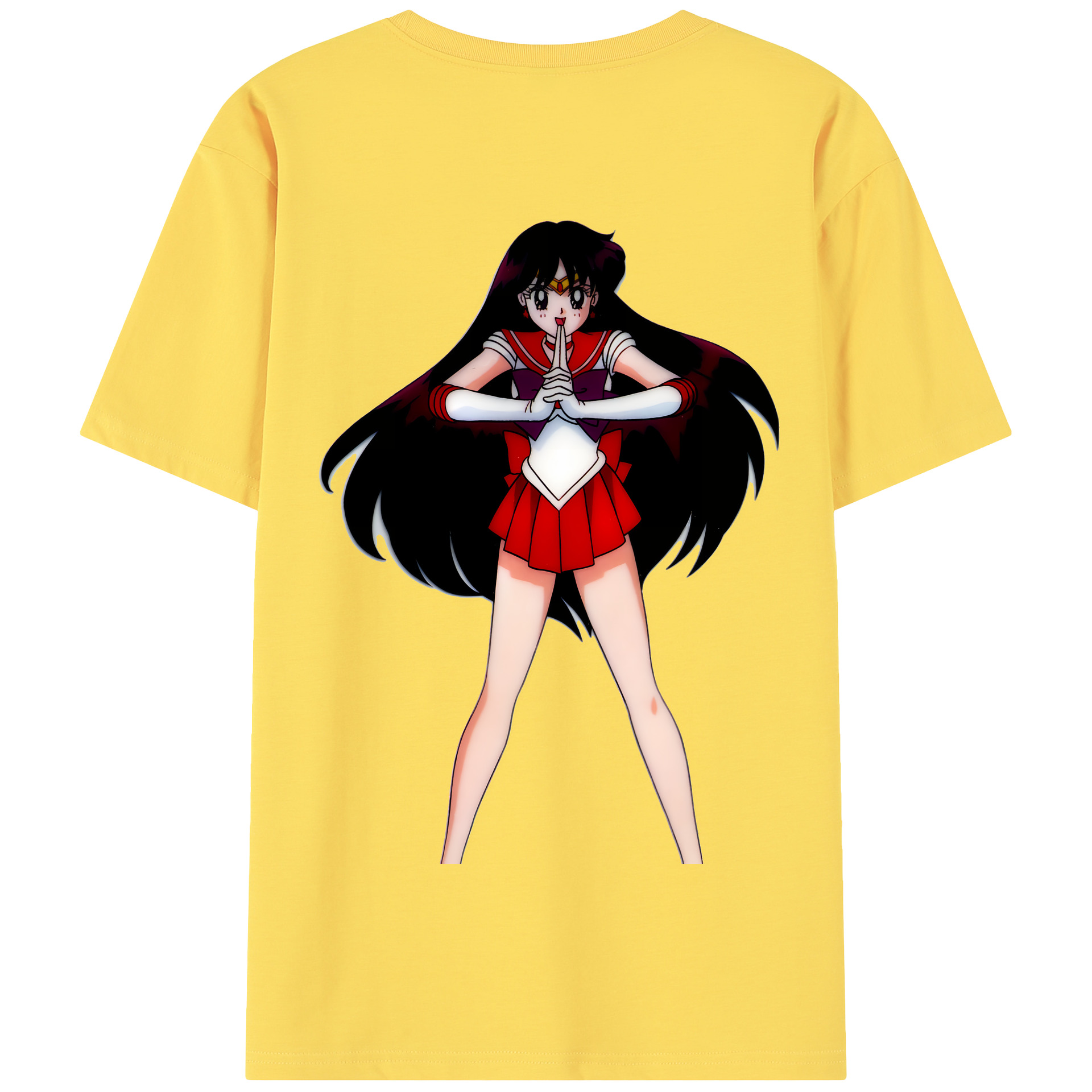 （画像用） 美少女戦士セーラームーン 火野レイ ひの レイ Sailor Moon Hino Rei （セーラーマーズ,Sailor Mars） 綿100％半袖Tシャツ（背面プリント）
