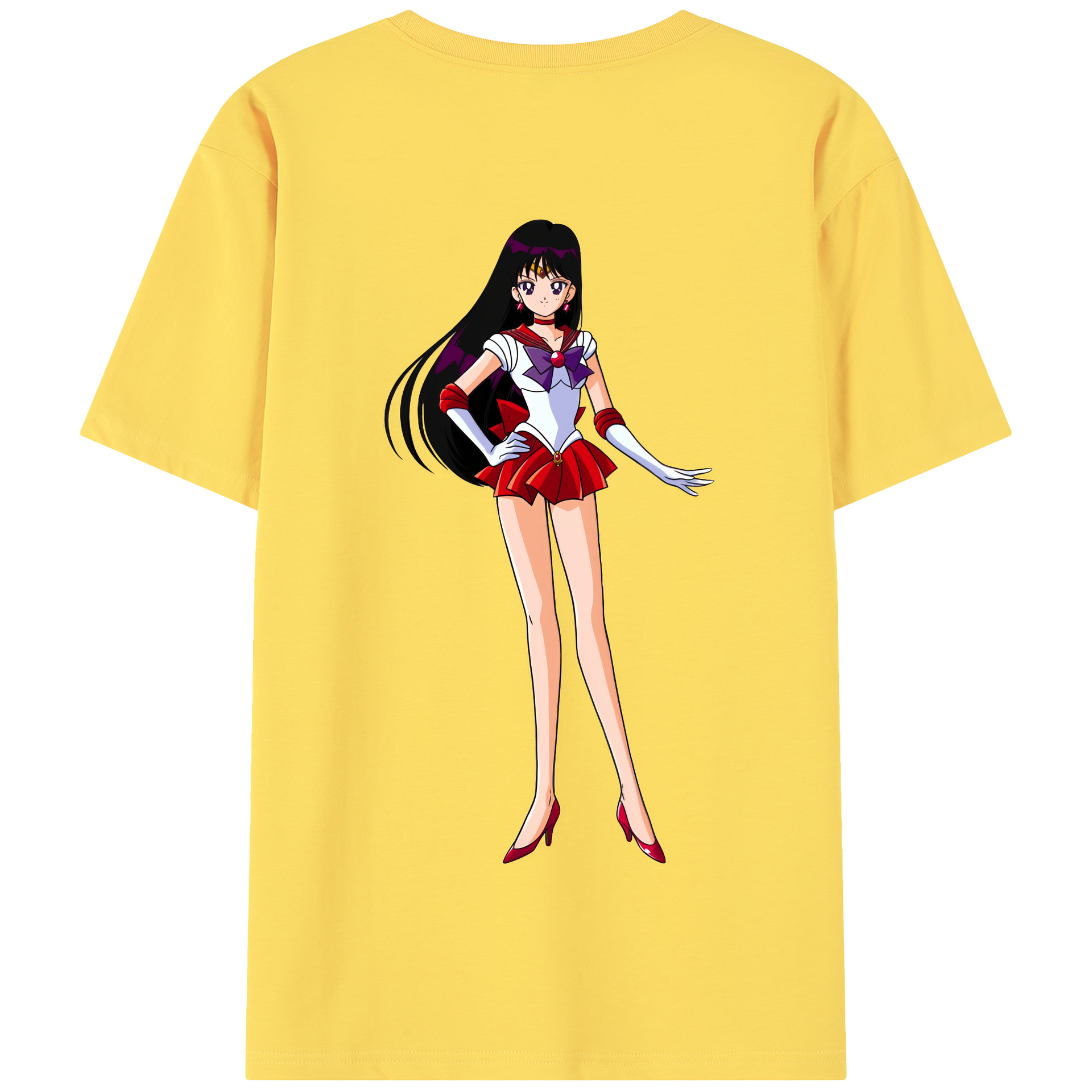 （画像用） 美少女戦士セーラームーン 火野レイ ひの レイ Sailor Moon Hino Rei （セーラーマーズ,Sailor Mars） 綿100％半袖Tシャツ（背面プリント）