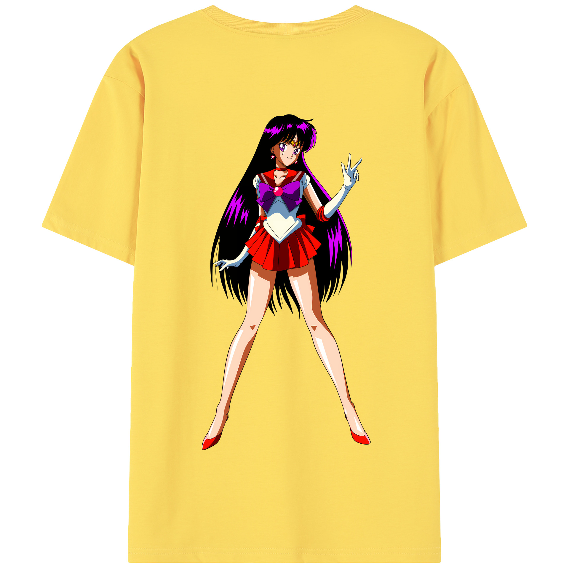 （画像用） 美少女戦士セーラームーン 火野レイ ひの レイ Sailor Moon Hino Rei （セーラーマーズ,Sailor Mars） 綿100％半袖Tシャツ（背面プリント）