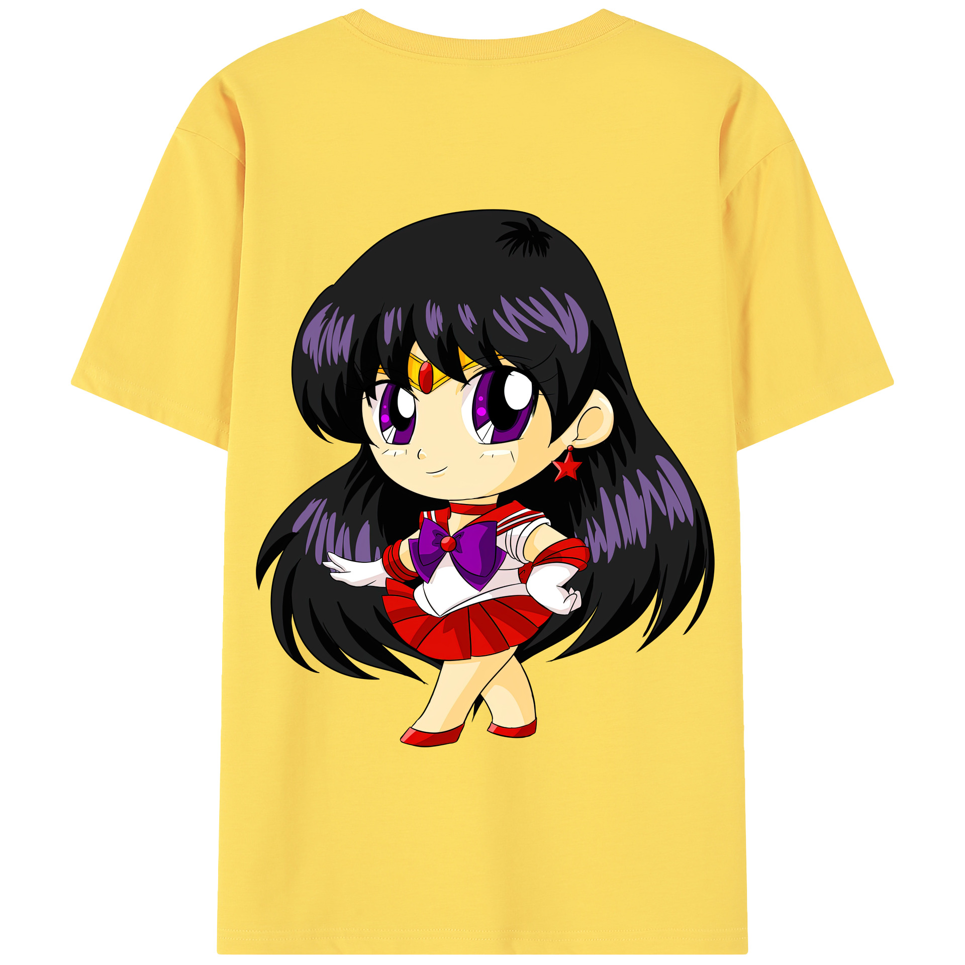 （画像用） 美少女戦士セーラームーン 火野レイ ひの レイ Sailor Moon Hino Rei （セーラーマーズ,Sailor Mars） 綿100％半袖Tシャツ（背面プリント）