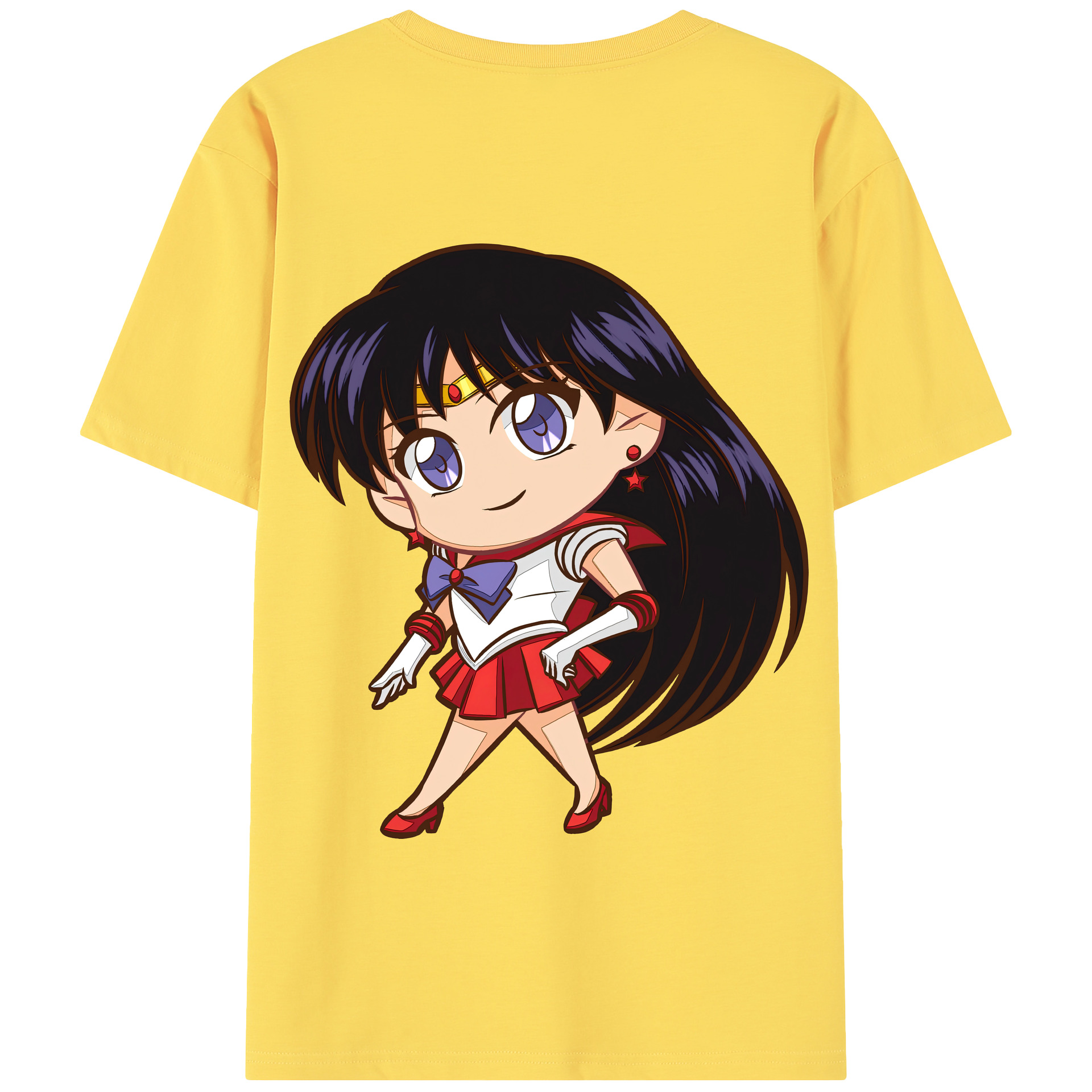 （画像用） 美少女戦士セーラームーン 火野レイ ひの レイ Sailor Moon Hino Rei （セーラーマーズ,Sailor Mars） 綿100％半袖Tシャツ（背面プリント）