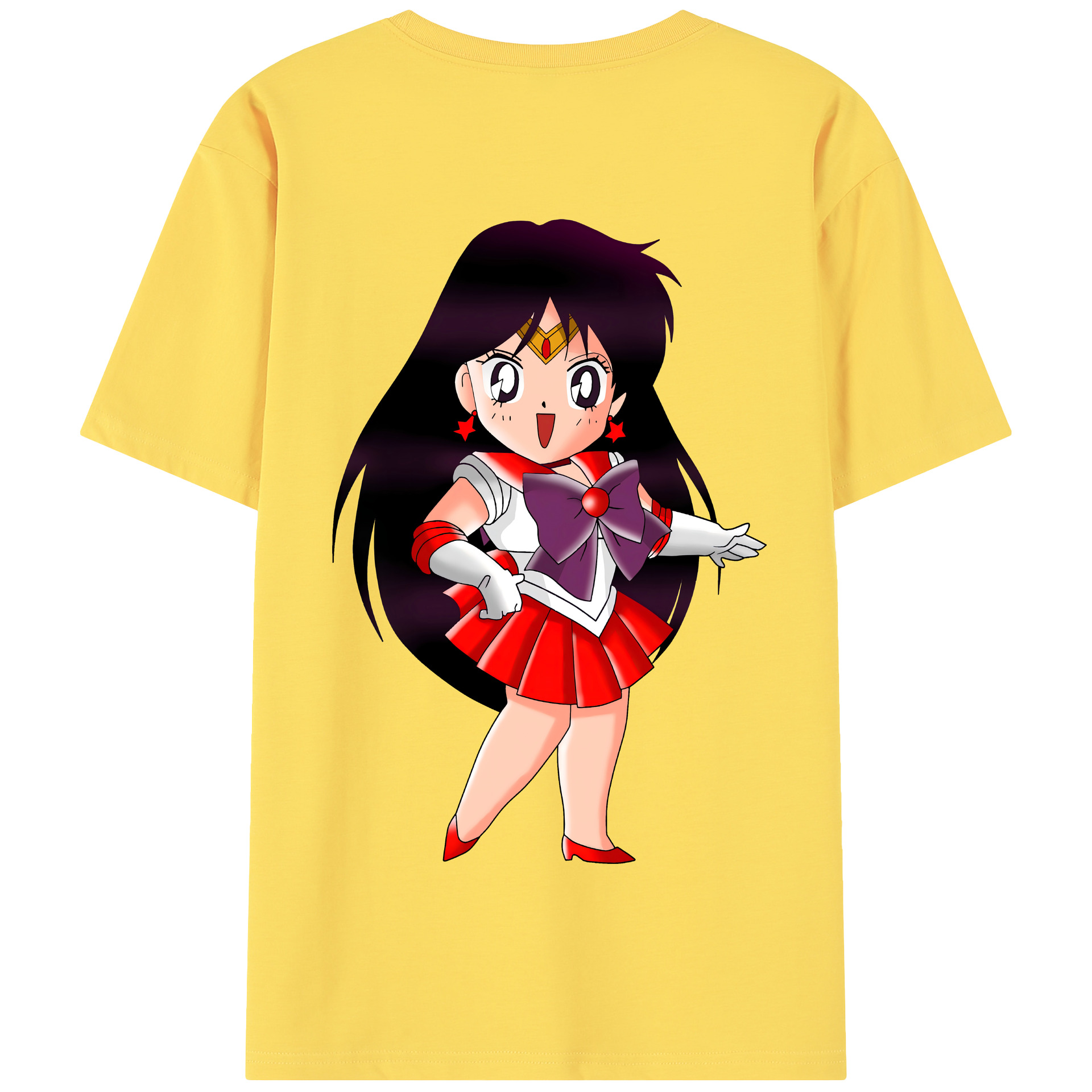 （画像用） 美少女戦士セーラームーン 火野レイ ひの レイ Sailor Moon Hino Rei （セーラーマーズ,Sailor Mars） 綿100％半袖Tシャツ（背面プリント）