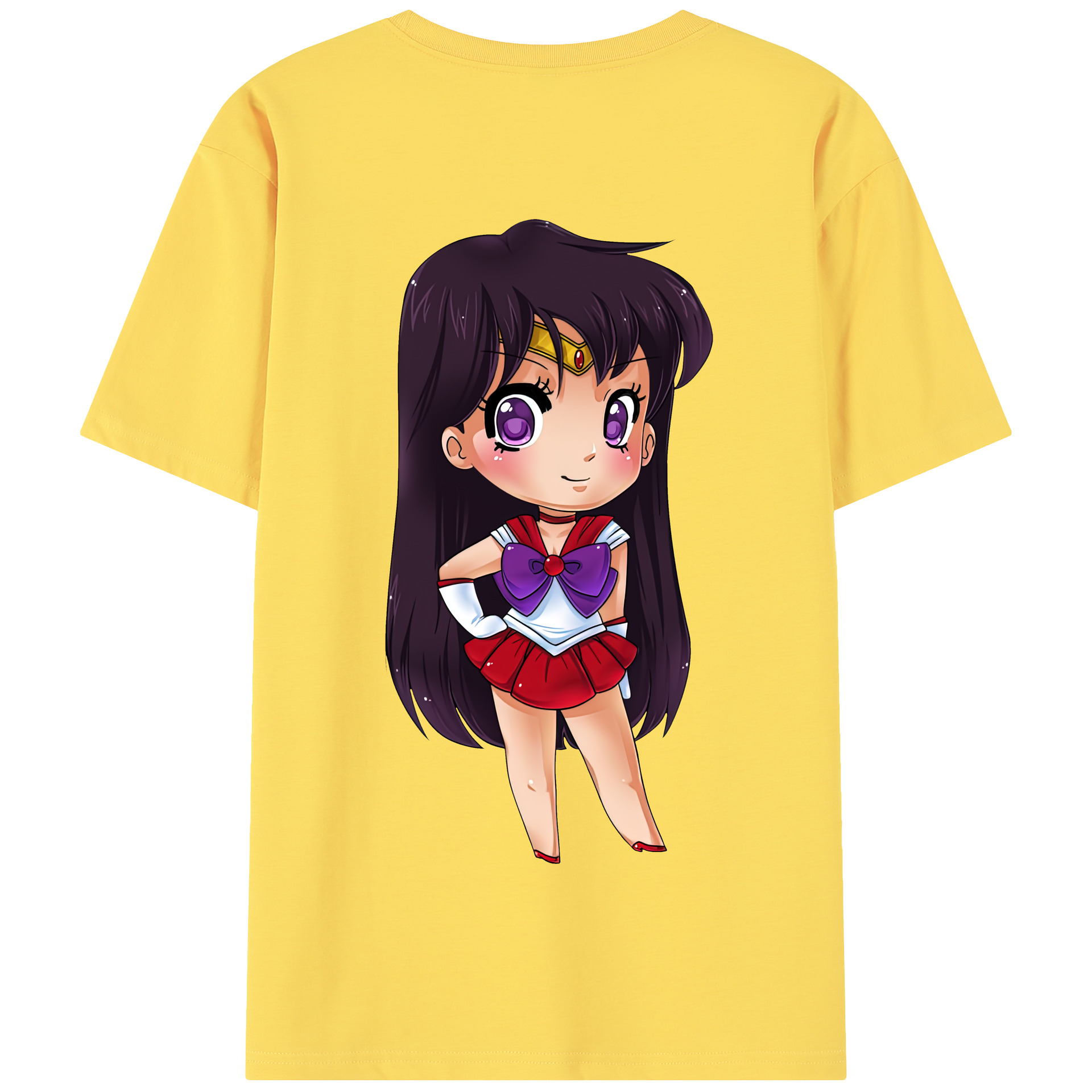 （画像用） 美少女戦士セーラームーン 火野レイ ひの レイ Sailor Moon Hino Rei （セーラーマーズ,Sailor Mars） 綿100％半袖Tシャツ（背面プリント）