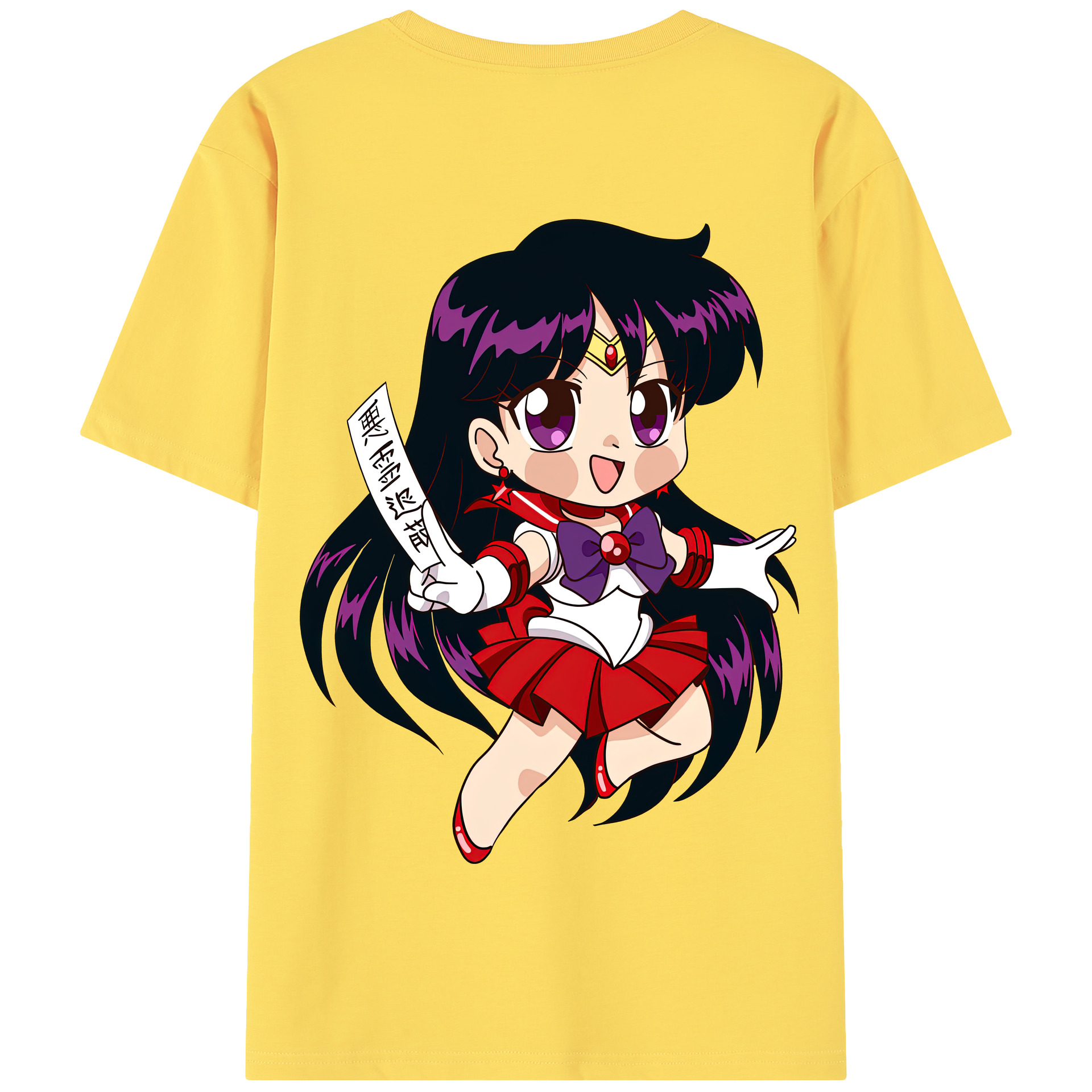 （画像用） 美少女戦士セーラームーン 火野レイ ひの レイ Sailor Moon Hino Rei （セーラーマーズ,Sailor Mars） 綿100％半袖Tシャツ（背面プリント）
