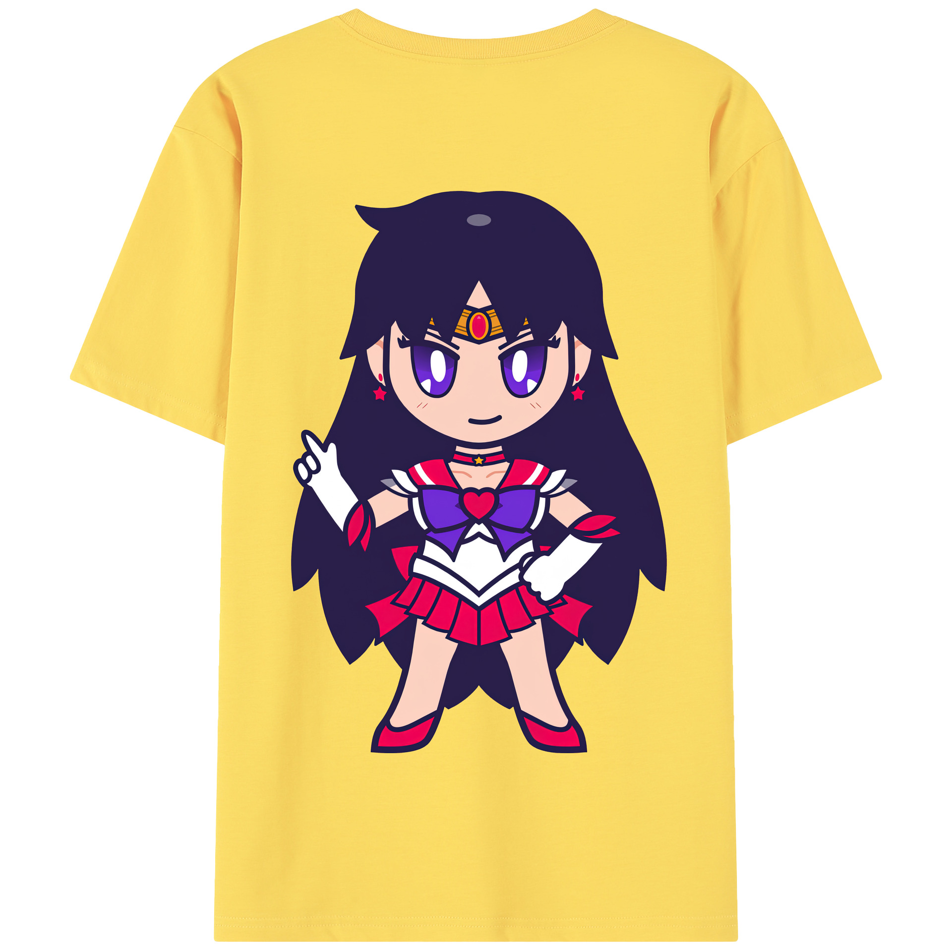 （画像用） 美少女戦士セーラームーン 火野レイ ひの レイ Sailor Moon Hino Rei （セーラーマーズ,Sailor Mars） 綿100％半袖Tシャツ（背面プリント）