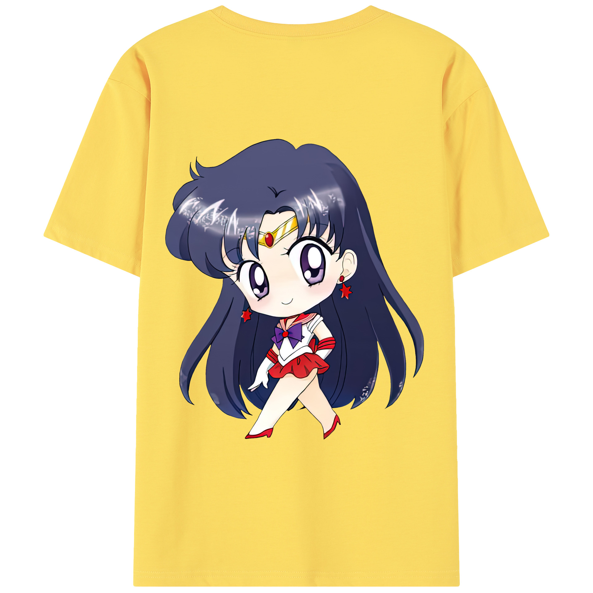 （画像用） 美少女戦士セーラームーン 火野レイ ひの レイ Sailor Moon Hino Rei （セーラーマーズ,Sailor Mars） 綿100％半袖Tシャツ（背面プリント）