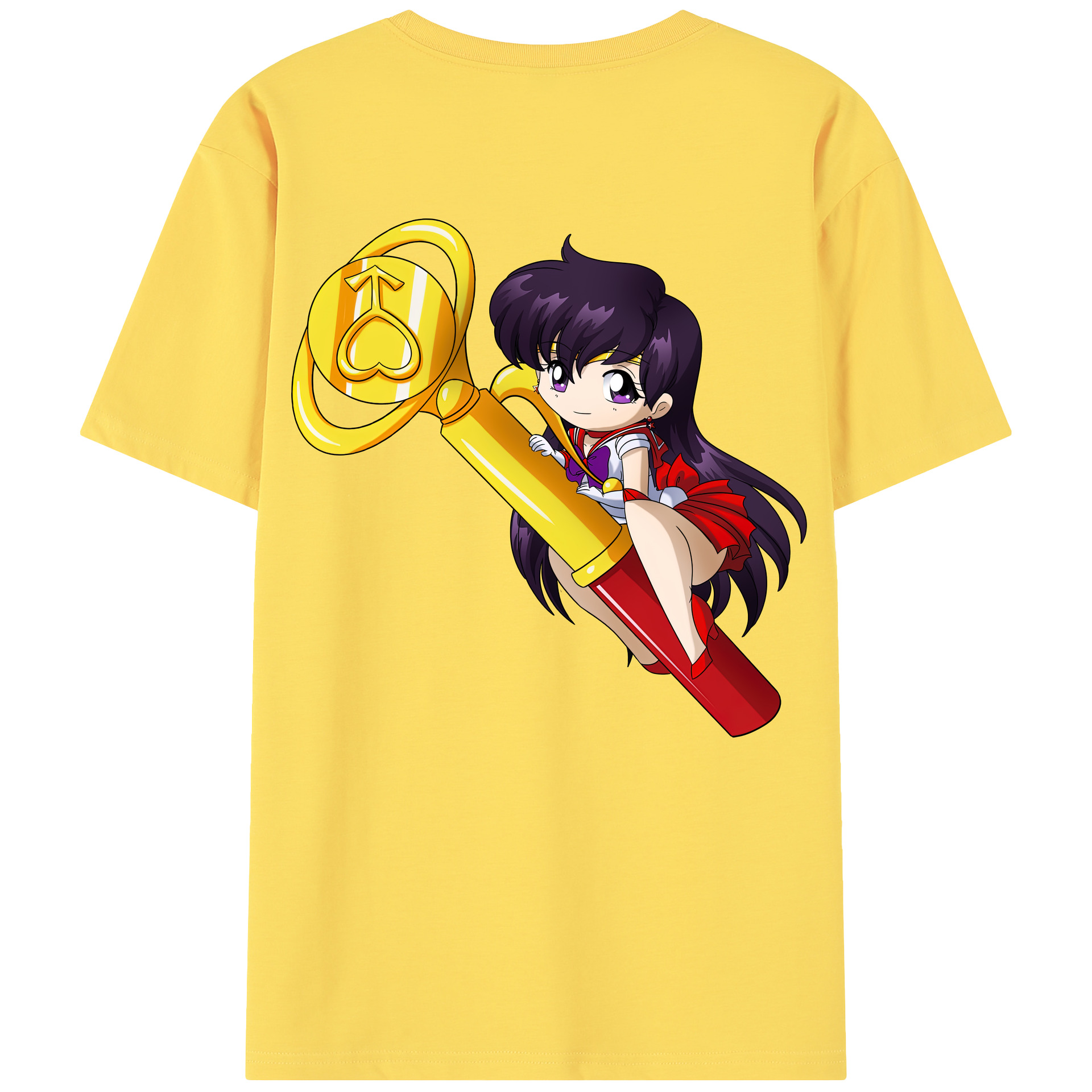 （画像用） 美少女戦士セーラームーン 火野レイ ひの レイ Sailor Moon Hino Rei （セーラーマーズ,Sailor Mars） 綿100％半袖Tシャツ（背面プリント）