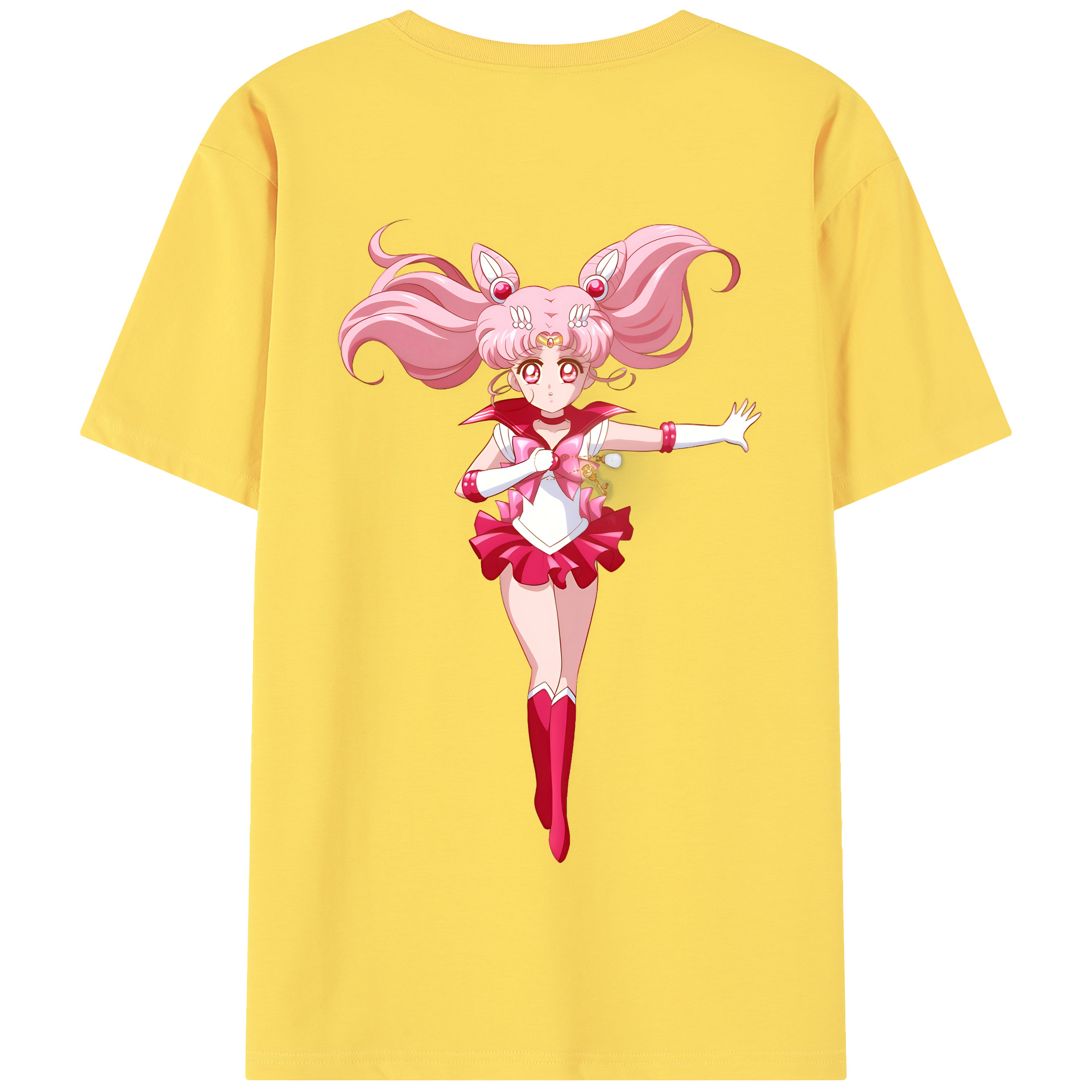 （画像用） 美少女戦士セーラームーン ちびうさ Sailor Moon Chibiusa Tsukino Usagi Small Lady Serenity 綿100％半袖Tシャツ（背面プリント）