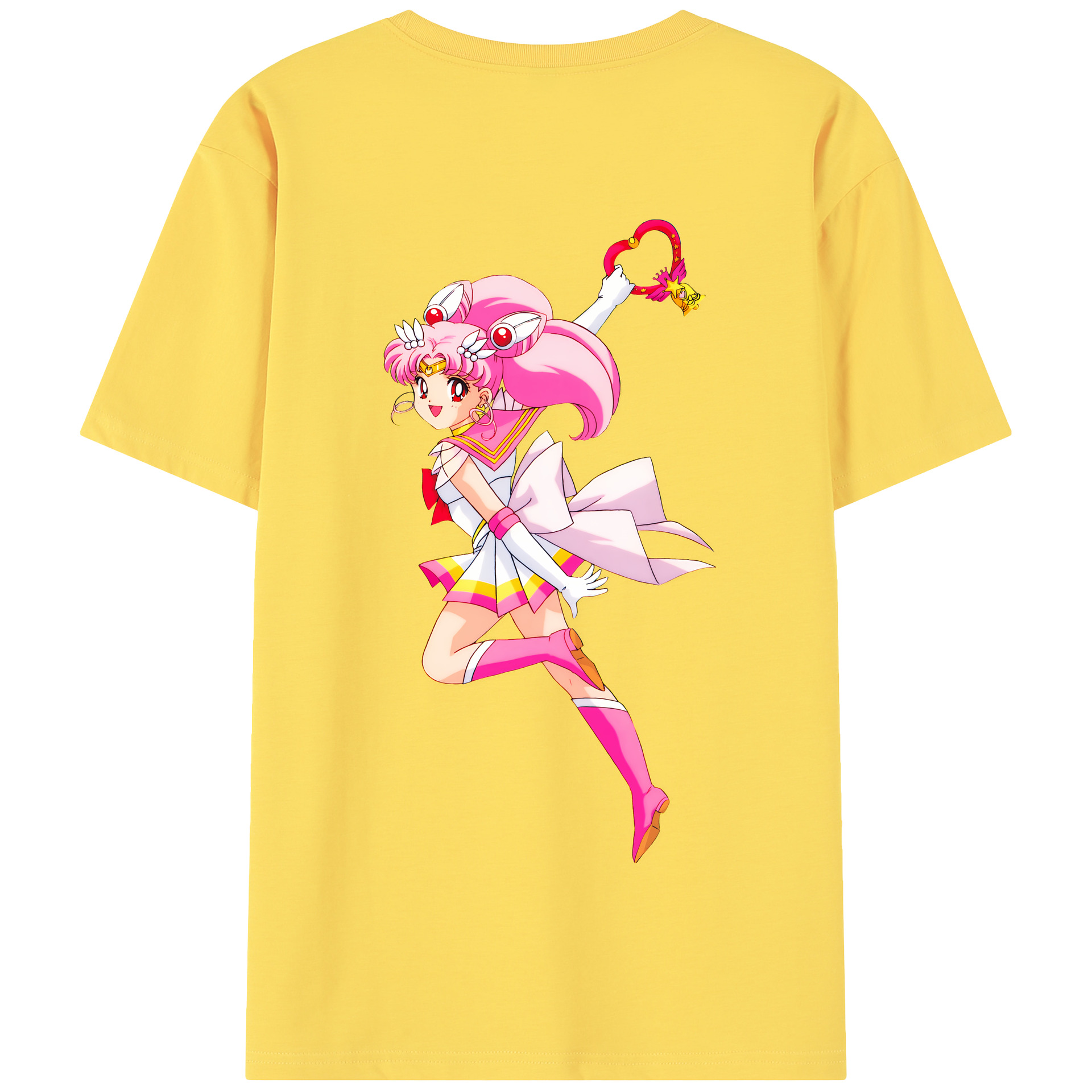 （画像用） 美少女戦士セーラームーン ちびうさ Sailor Moon Chibiusa Tsukino Usagi Small Lady Serenity 綿100％半袖Tシャツ（背面プリント）