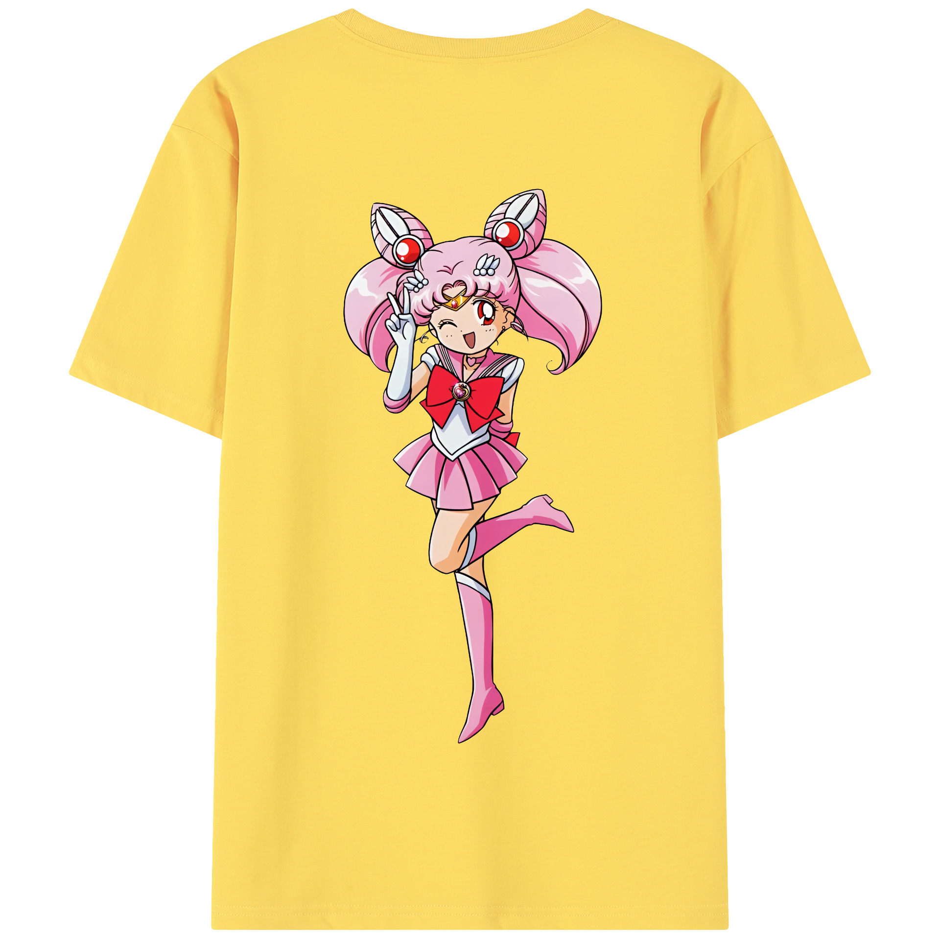 （画像用） 美少女戦士セーラームーン ちびうさ Sailor Moon Chibiusa Tsukino Usagi Small Lady Serenity 綿100％半袖Tシャツ（背面プリント）