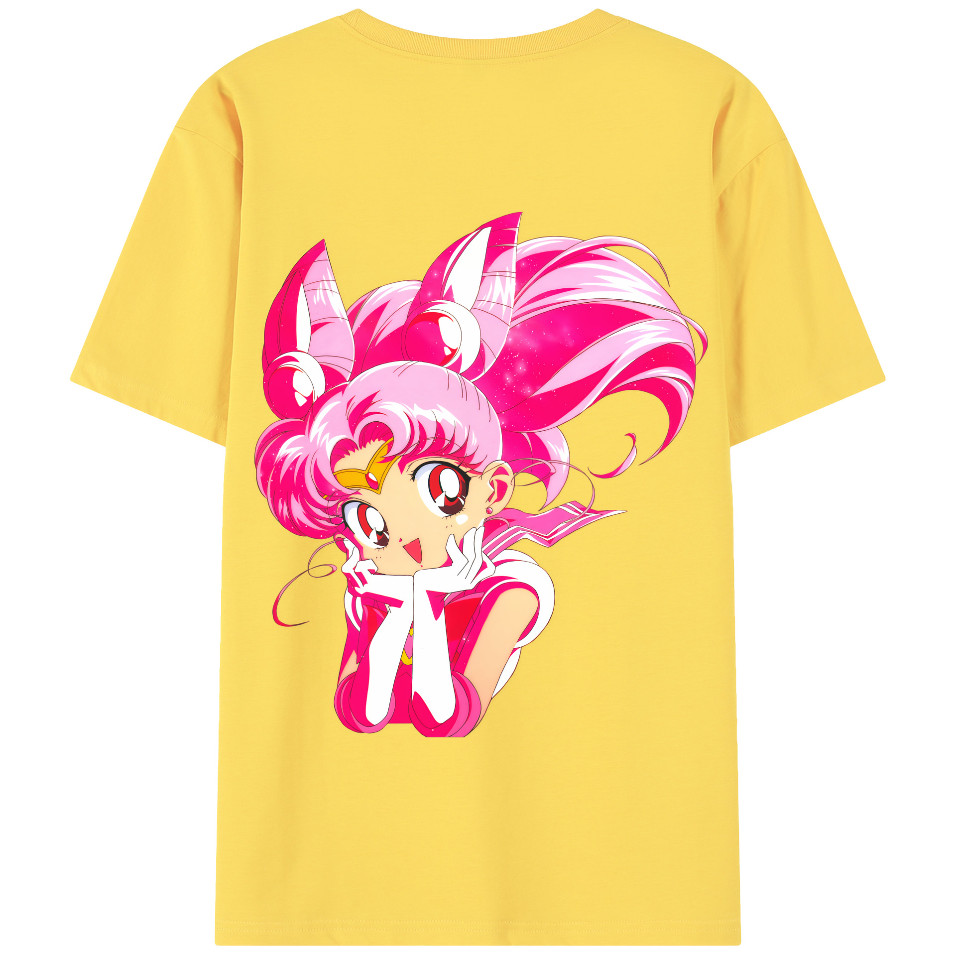 （画像用） 美少女戦士セーラームーン ちびうさ Sailor Moon Chibiusa Tsukino Usagi Small Lady Serenity 綿100％半袖Tシャツ（背面プリント）
