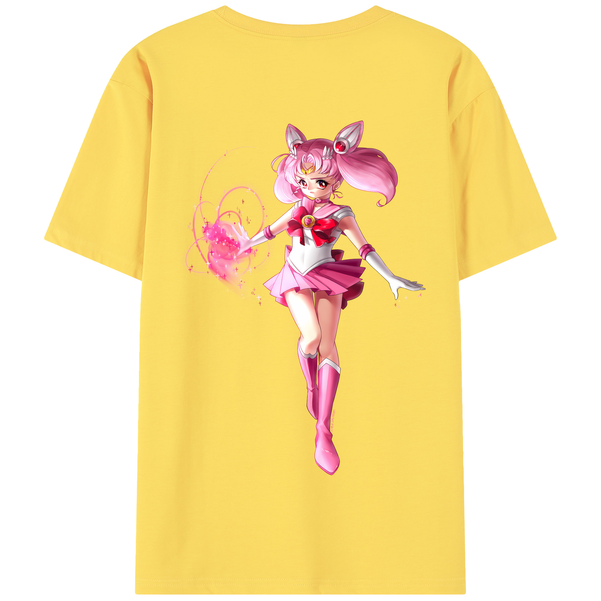 （画像用） 美少女戦士セーラームーン ちびうさ Sailor Moon Chibiusa Tsukino Usagi Small Lady Serenity 綿100％半袖Tシャツ（背面プリント）