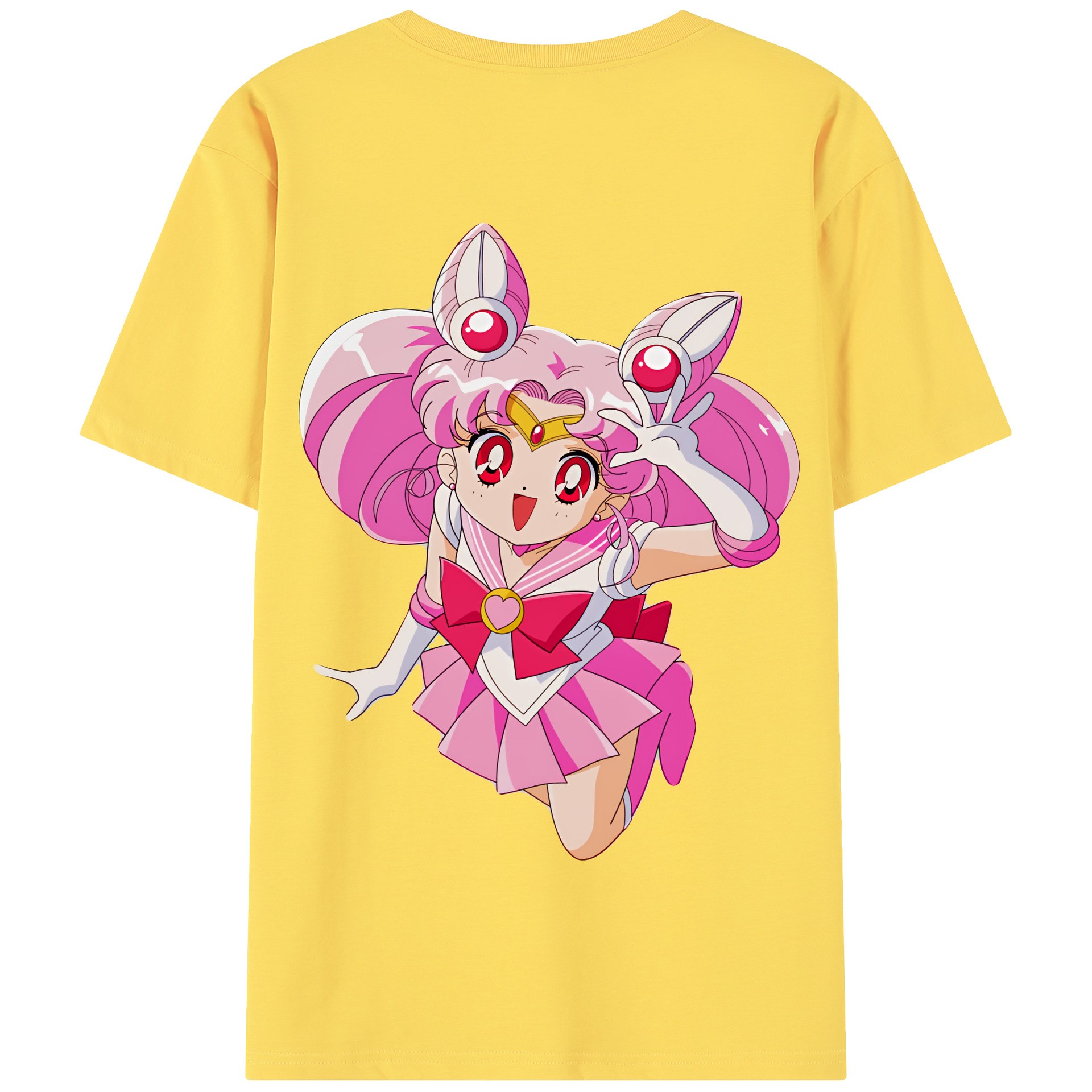 （画像用） 美少女戦士セーラームーン ちびうさ Sailor Moon Chibiusa Tsukino Usagi Small Lady Serenity 綿100％半袖Tシャツ（背面プリント）