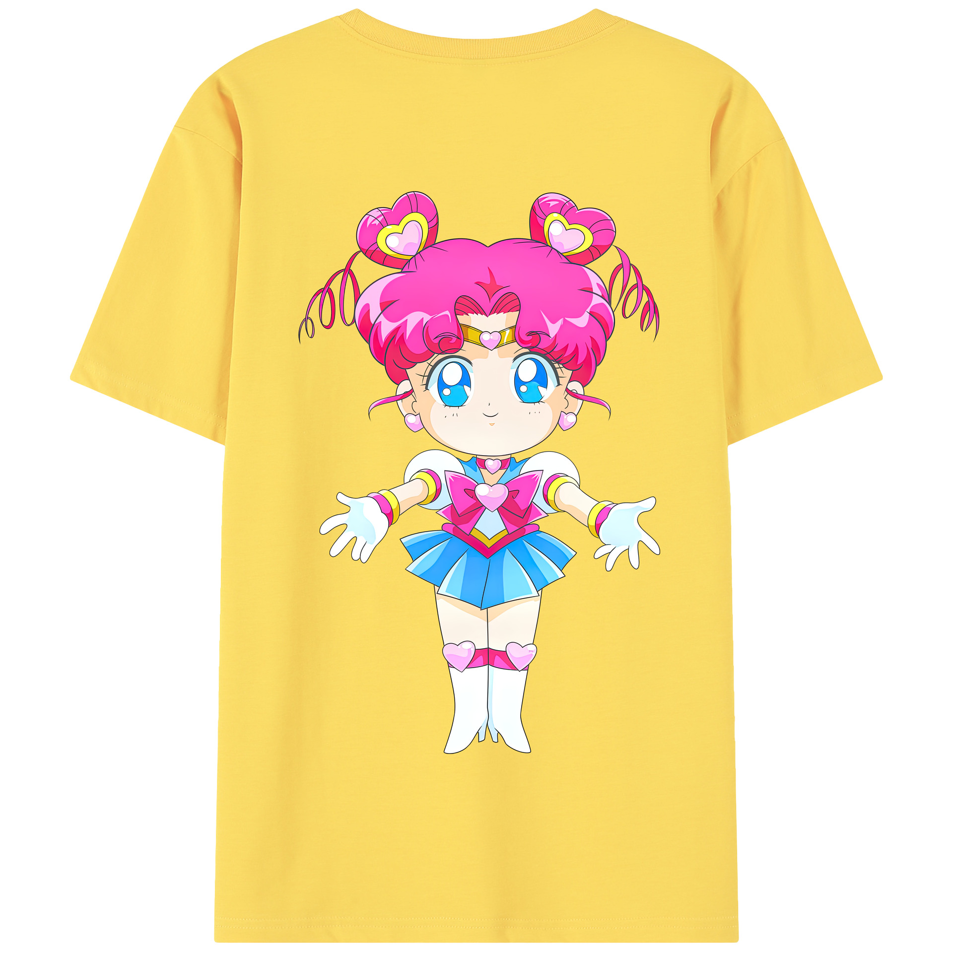 （画像用） 美少女戦士セーラームーン ちびうさ Sailor Moon Chibiusa Tsukino Usagi Small Lady Serenity 綿100％半袖Tシャツ（背面プリント）