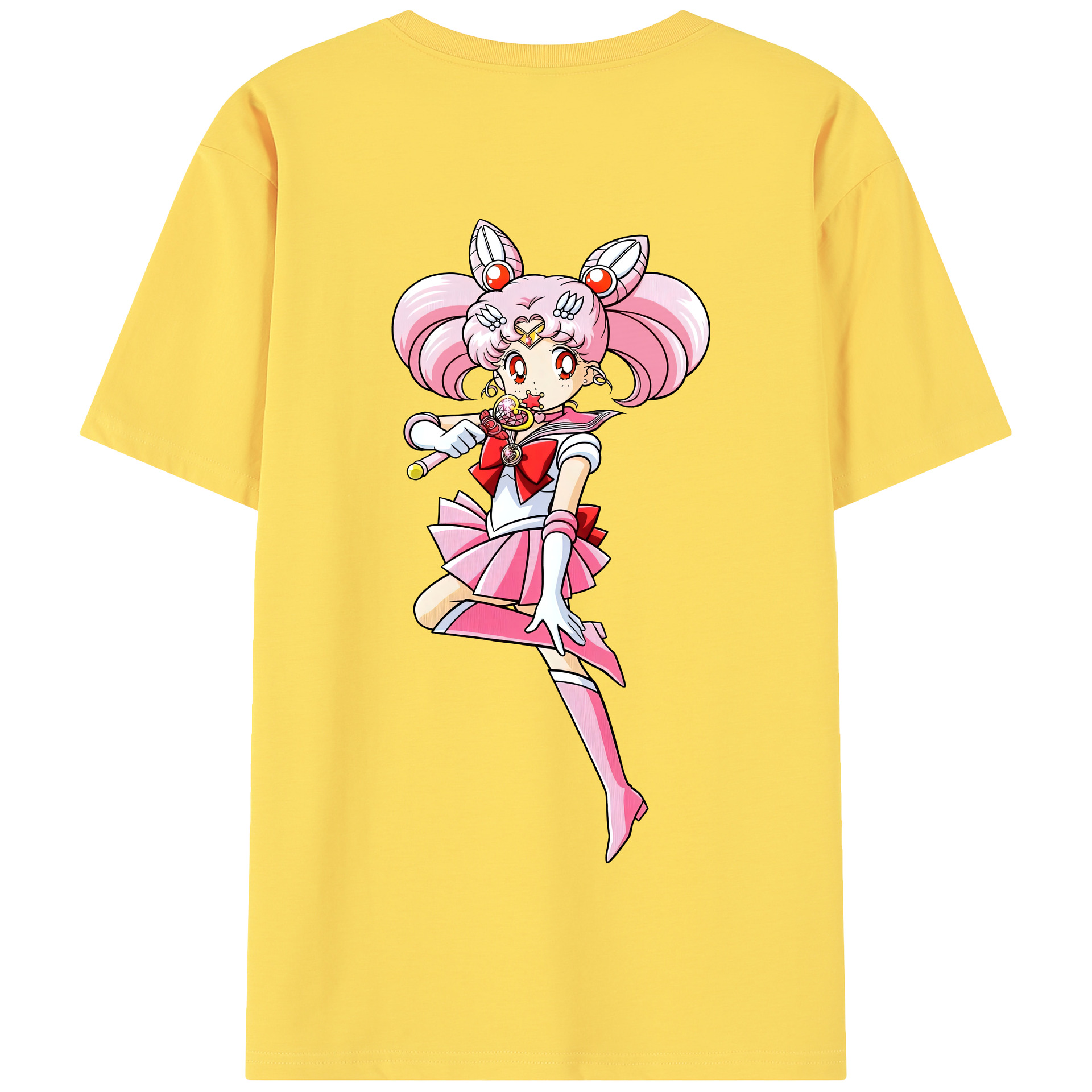 （画像用） 美少女戦士セーラームーン ちびうさ Sailor Moon Chibiusa Tsukino Usagi Small Lady Serenity 綿100％半袖Tシャツ（背面プリント）