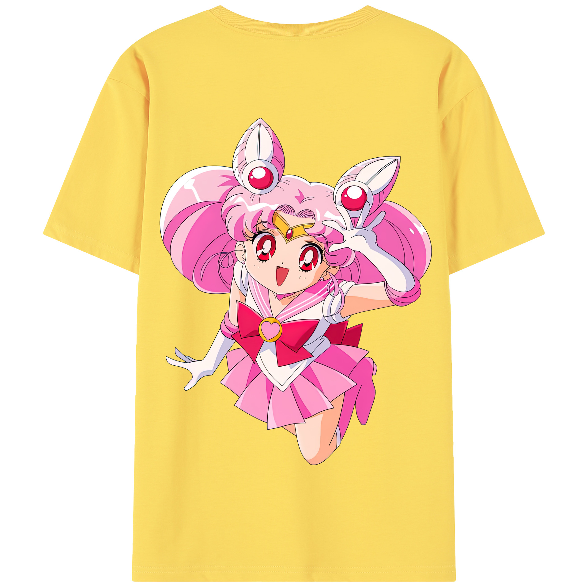 （画像用） 美少女戦士セーラームーン ちびうさ Sailor Moon Chibiusa Tsukino Usagi Small Lady Serenity 綿100％半袖Tシャツ（背面プリント）