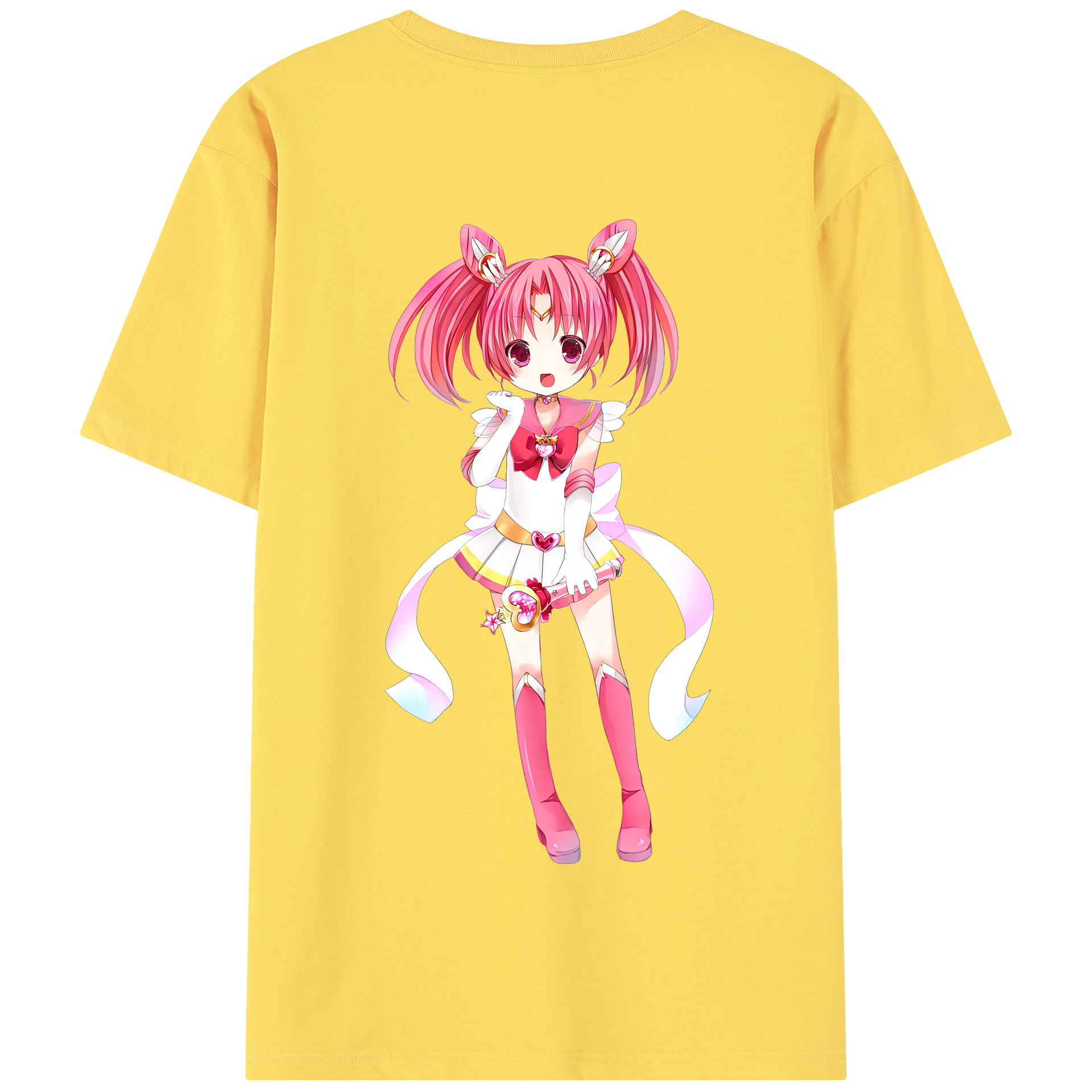 （画像用） 美少女戦士セーラームーン ちびうさ Sailor Moon Chibiusa Tsukino Usagi Small Lady Serenity 綿100％半袖Tシャツ（背面プリント）