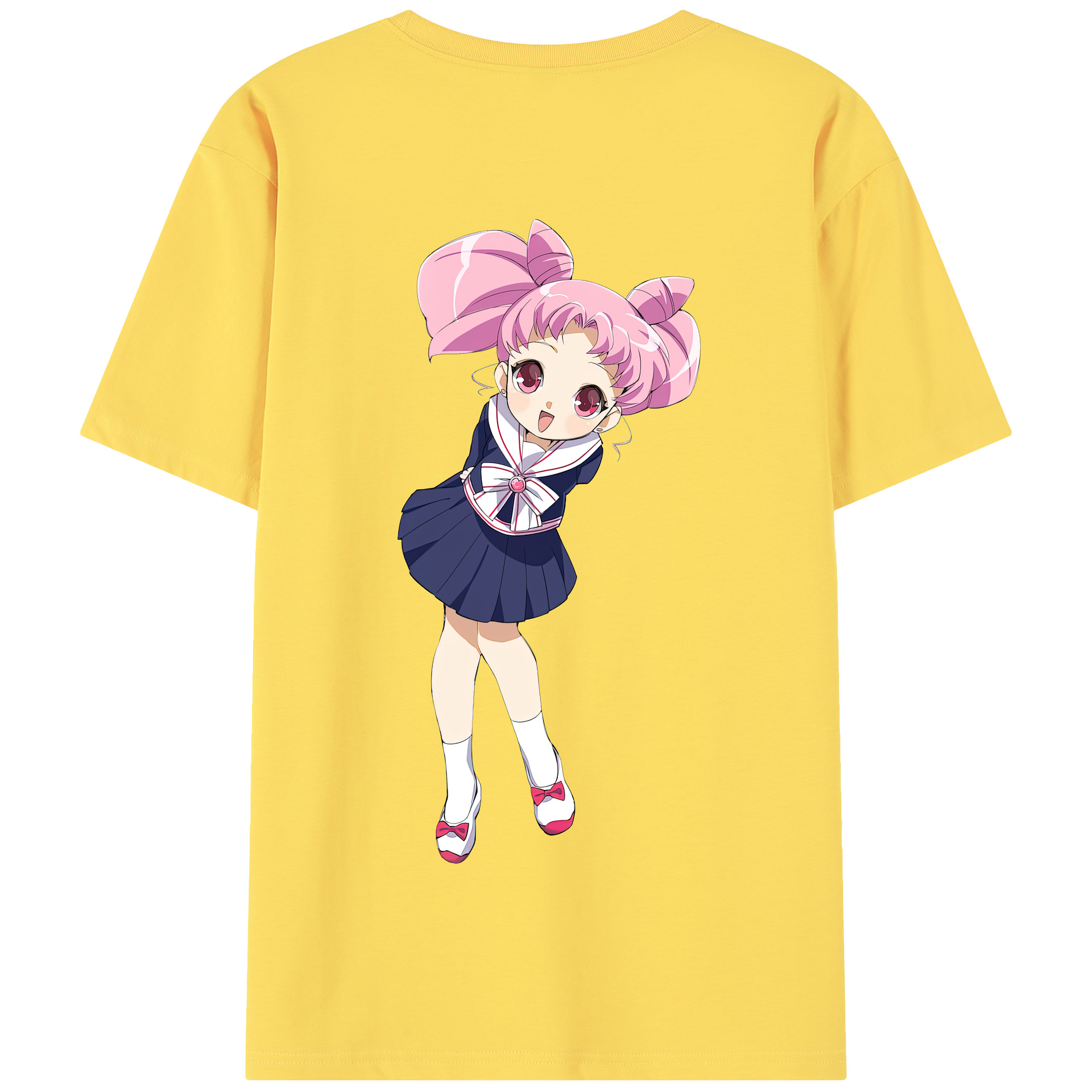 （画像用） 美少女戦士セーラームーン ちびうさ Sailor Moon Chibiusa Tsukino Usagi Small Lady Serenity 綿100％半袖Tシャツ（背面プリント）