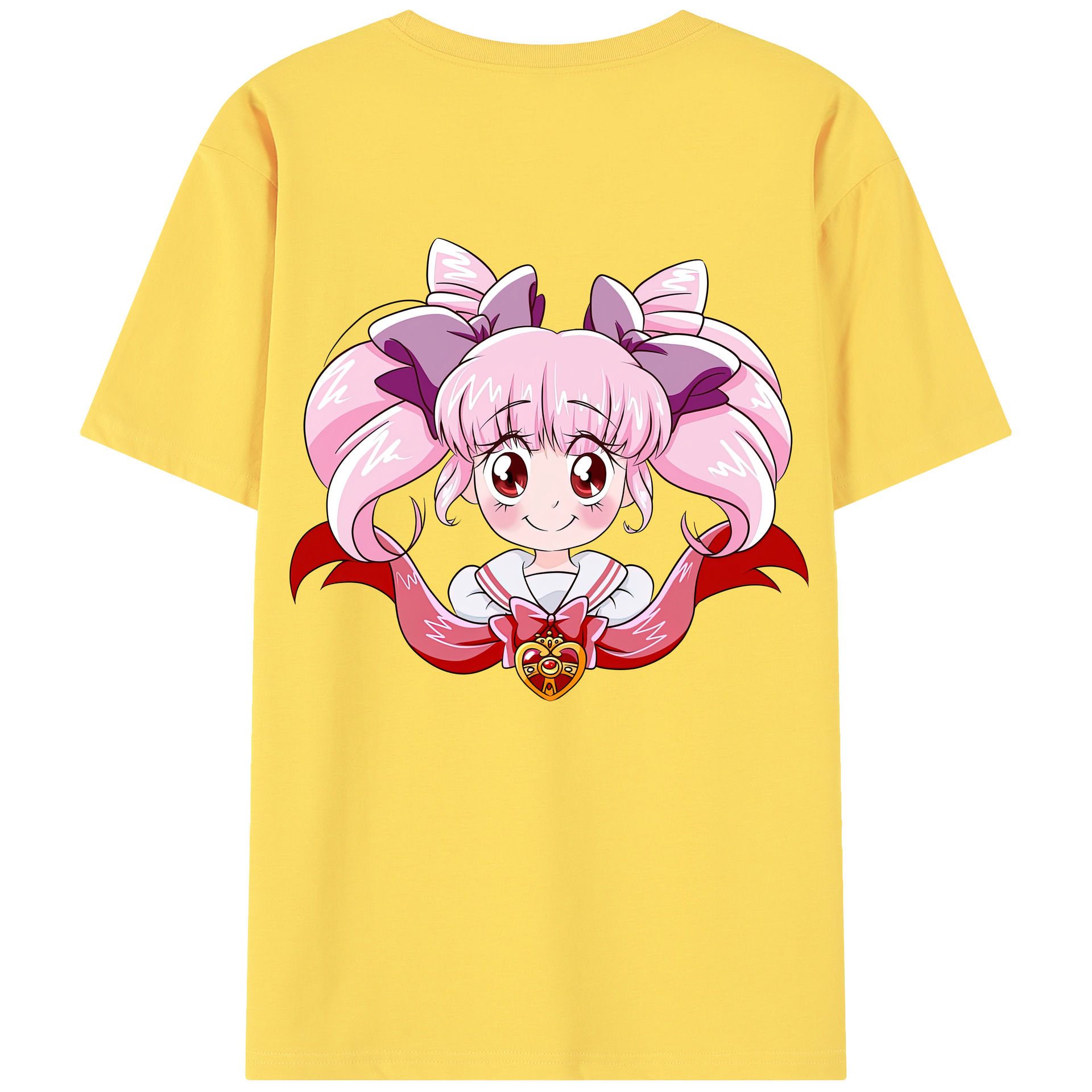 （画像用） 美少女戦士セーラームーン ちびうさ Sailor Moon Chibiusa Tsukino Usagi Small Lady Serenity 綿100％半袖Tシャツ（背面プリント）