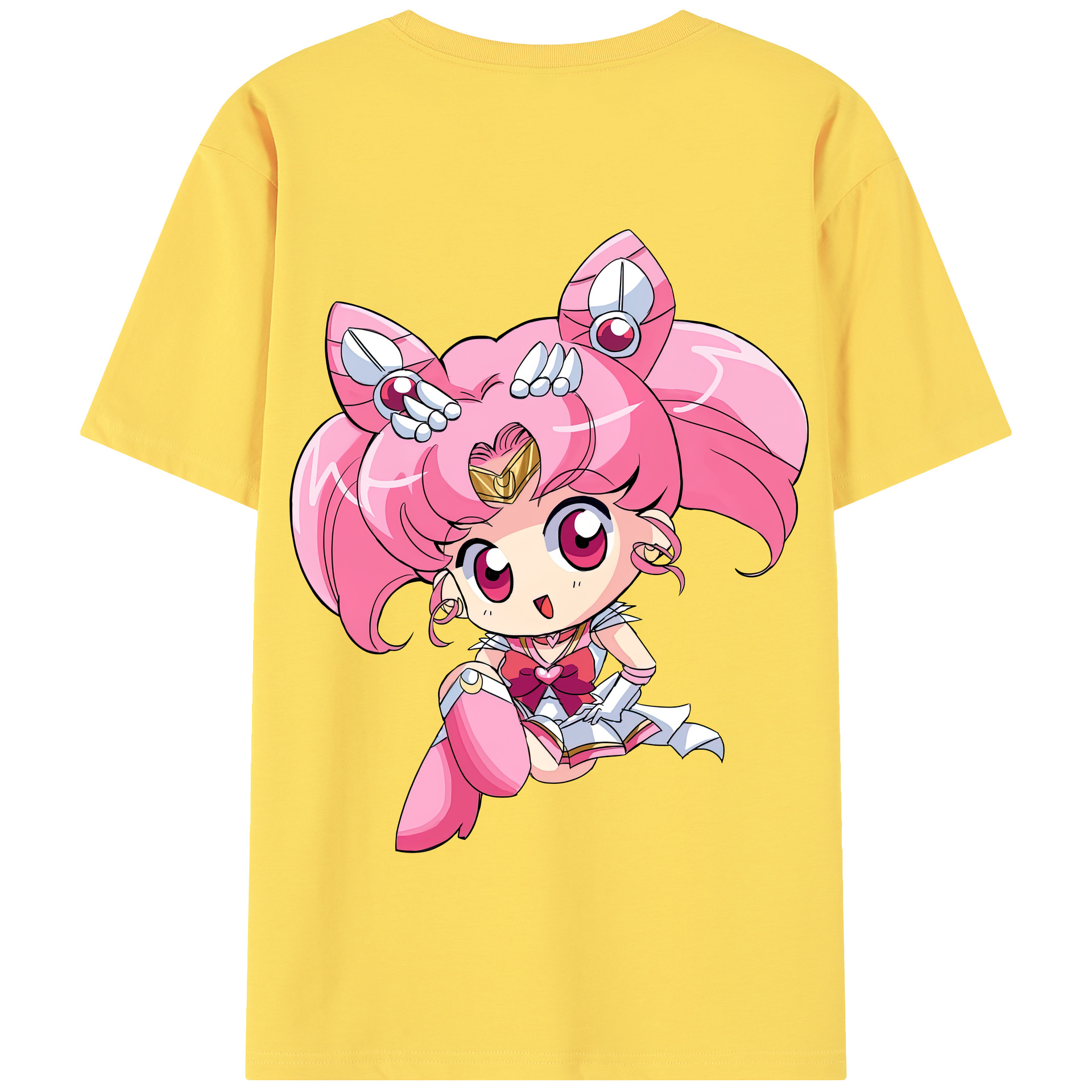 （画像用） 美少女戦士セーラームーン ちびうさ Sailor Moon Chibiusa Tsukino Usagi Small Lady Serenity 綿100％半袖Tシャツ（背面プリント）
