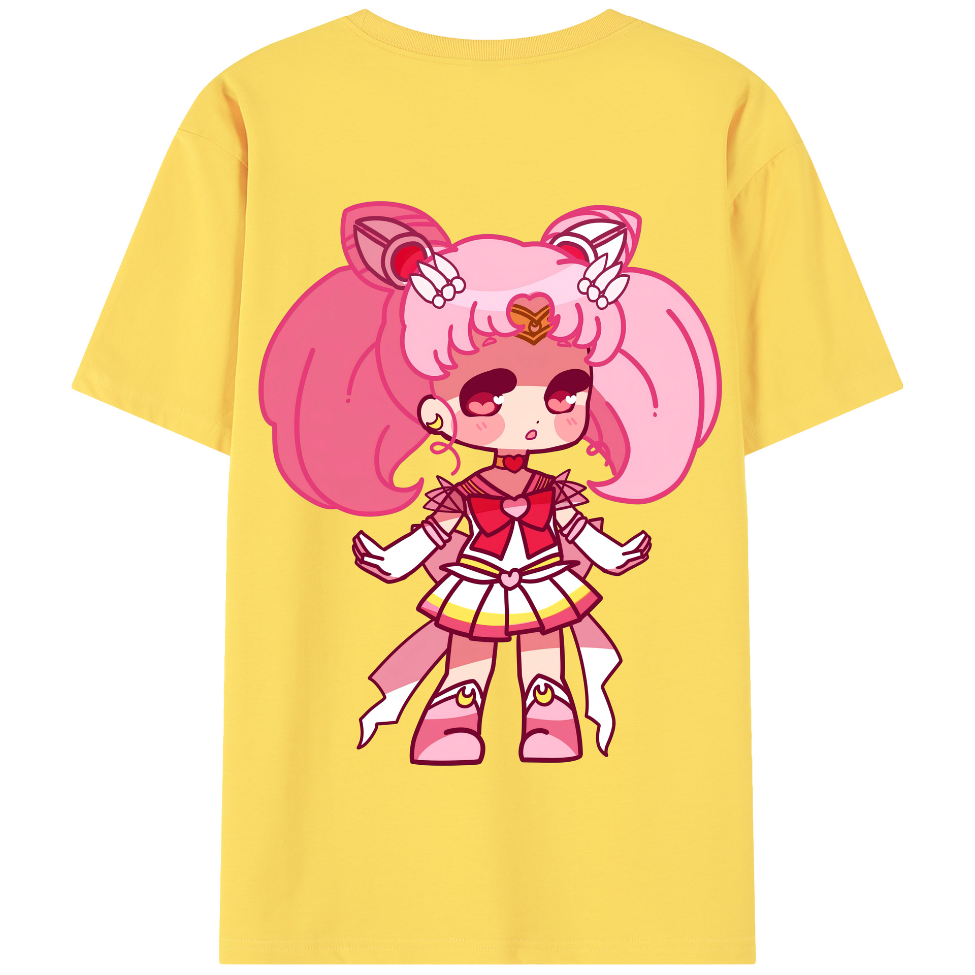 （画像用） 美少女戦士セーラームーン ちびうさ Sailor Moon Chibiusa Tsukino Usagi Small Lady Serenity 綿100％半袖Tシャツ（背面プリント）