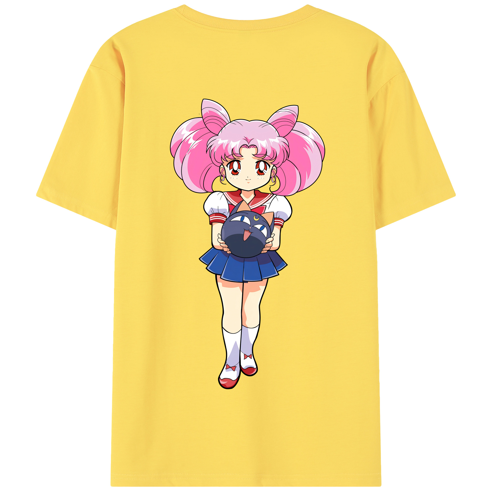 （画像用） 美少女戦士セーラームーン ちびうさ Sailor Moon Chibiusa Tsukino Usagi Small Lady Serenity 綿100％半袖Tシャツ（背面プリント）