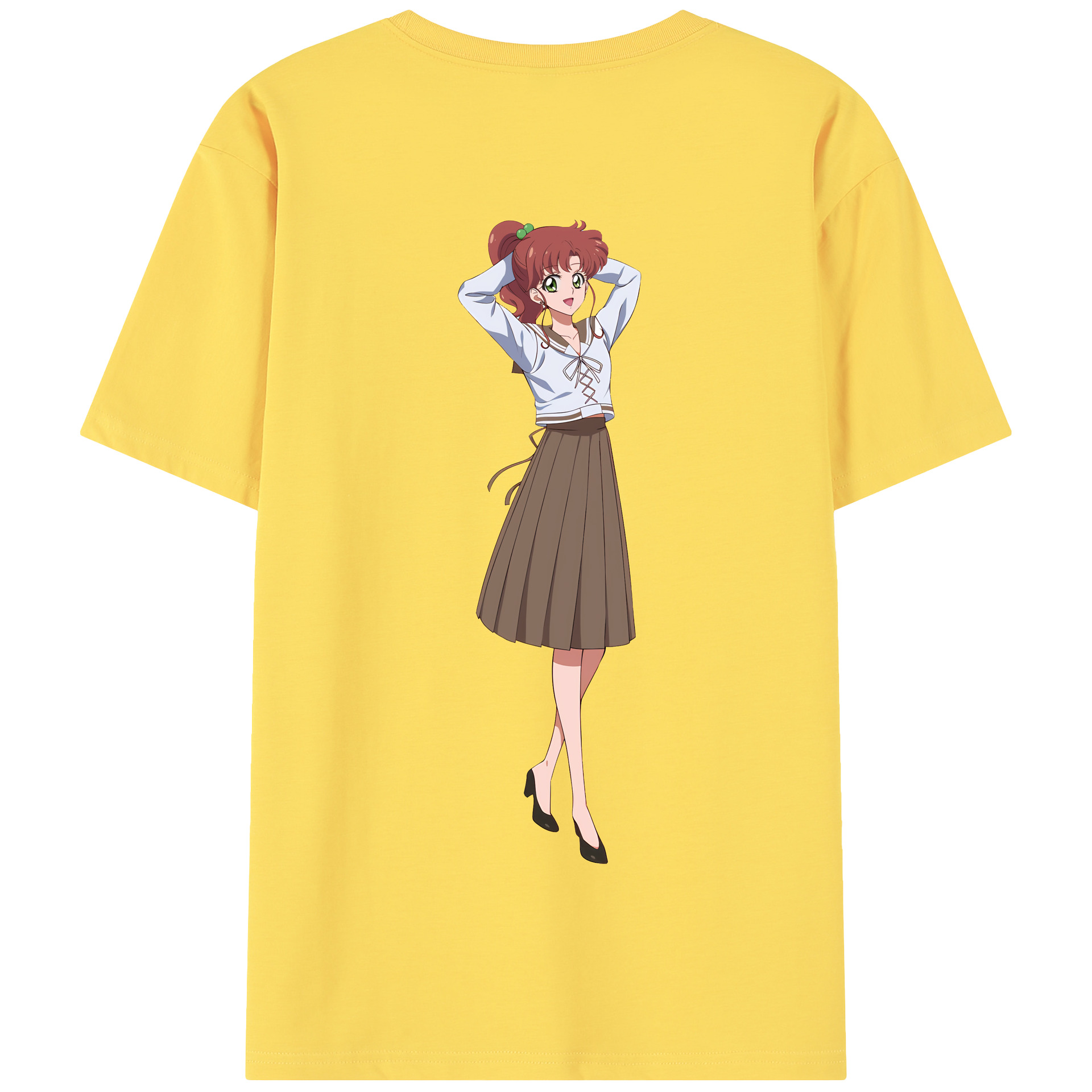 （画像用） 美少女戦士セーラームーン 木野 まこと きの まこと Sailor Moon Kino Makoto （セーラージュピター；Sailor Jupiter） 綿100％半袖Tシャツ（背面プリント）