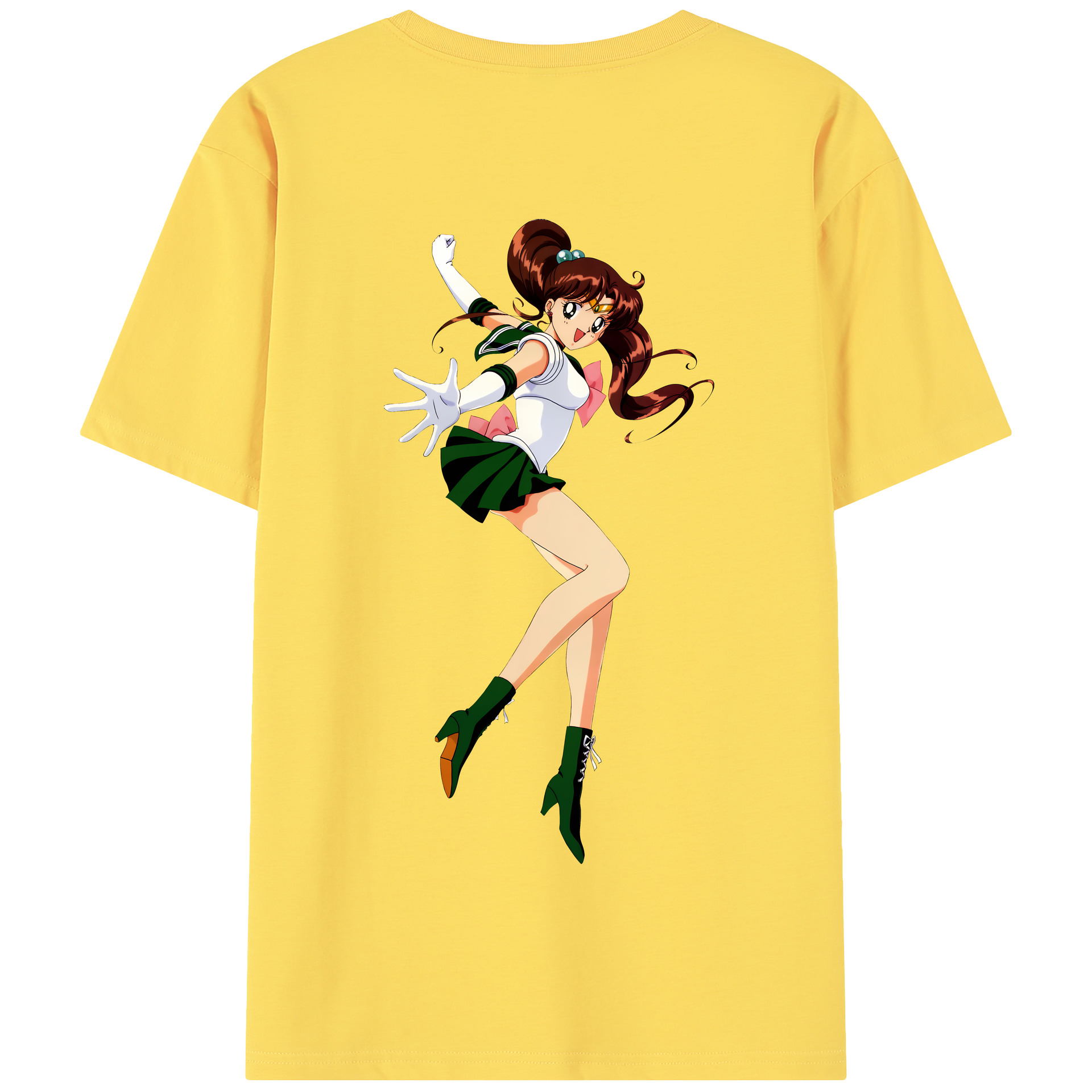 （画像用） 美少女戦士セーラームーン 木野 まこと きの まこと Sailor Moon Kino Makoto （セーラージュピター；Sailor Jupiter） 綿100％半袖Tシャツ（背面プリント）