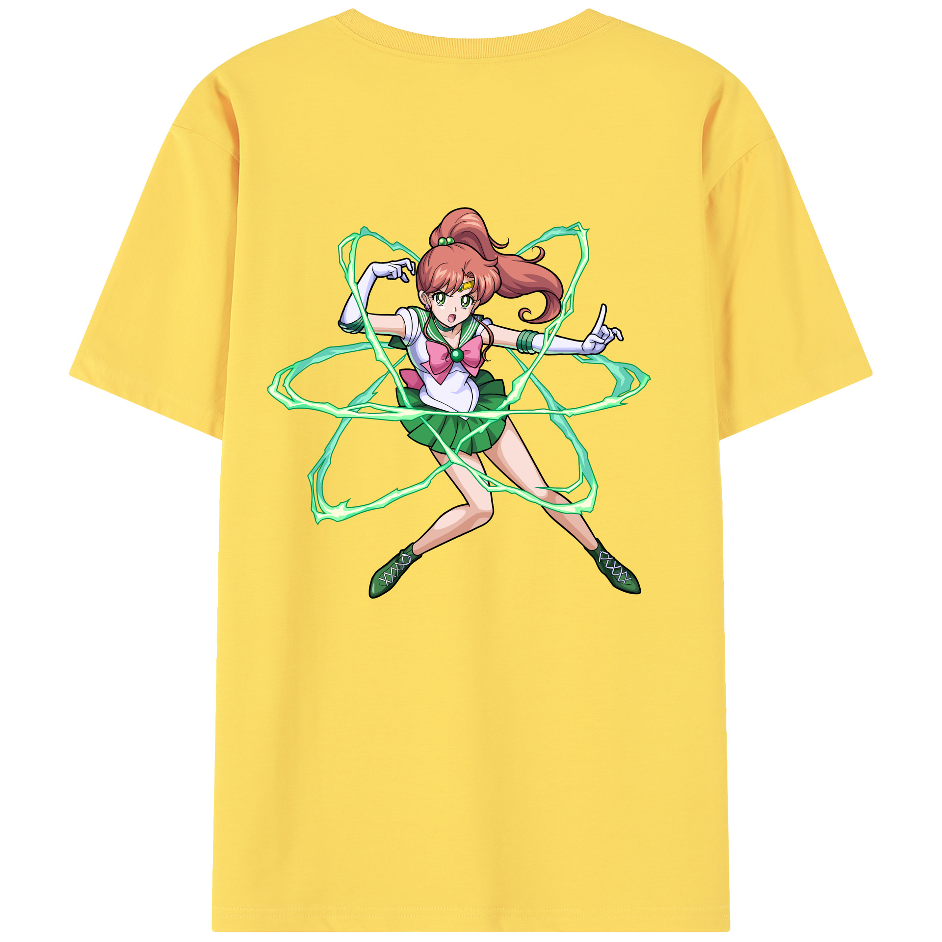 （画像用） 美少女戦士セーラームーン 木野 まこと きの まこと Sailor Moon Kino Makoto （セーラージュピター；Sailor Jupiter） 綿100％半袖Tシャツ（背面プリント）