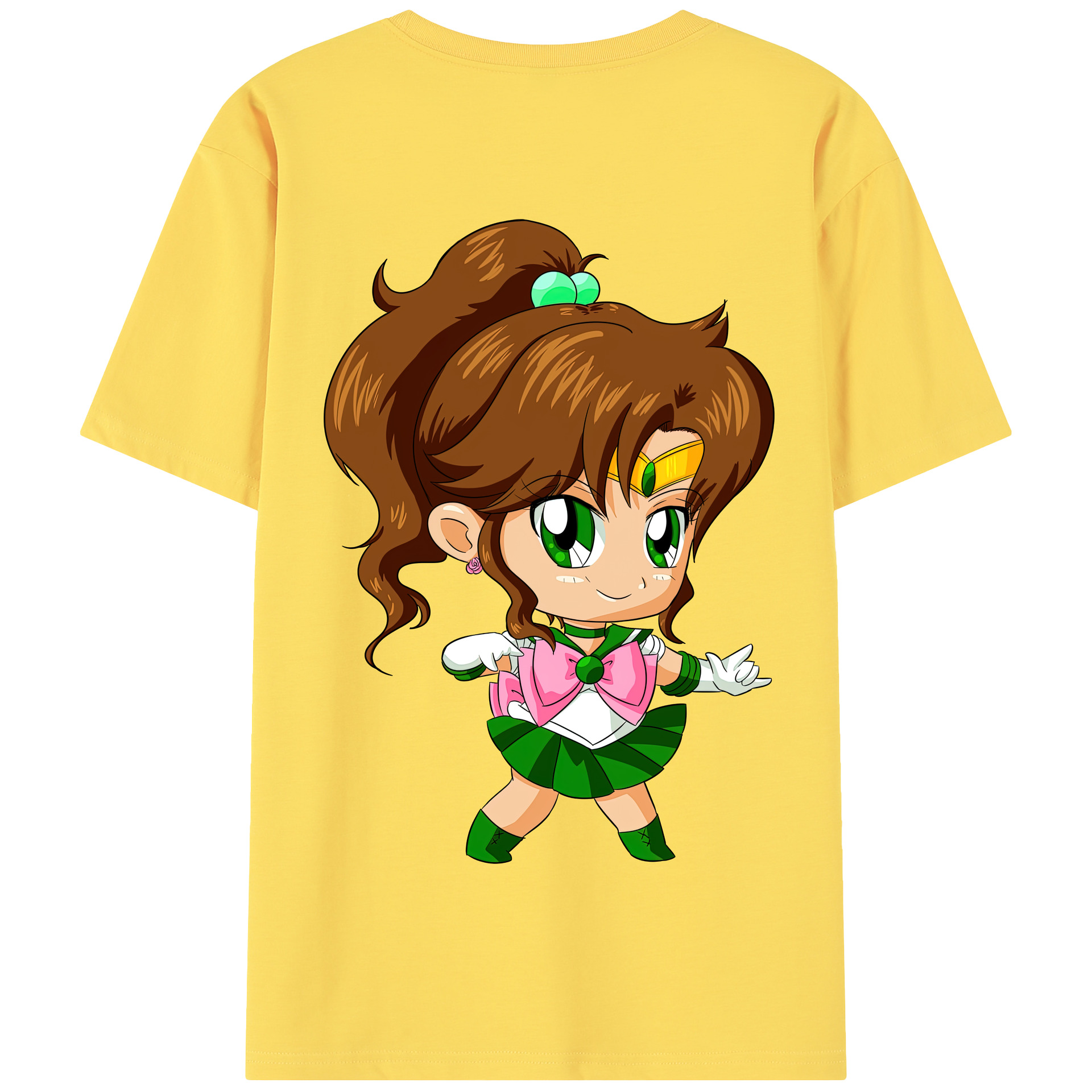 （画像用） 美少女戦士セーラームーン 木野 まこと きの まこと Sailor Moon Kino Makoto （セーラージュピター；Sailor Jupiter） 綿100％半袖Tシャツ（背面プリント）