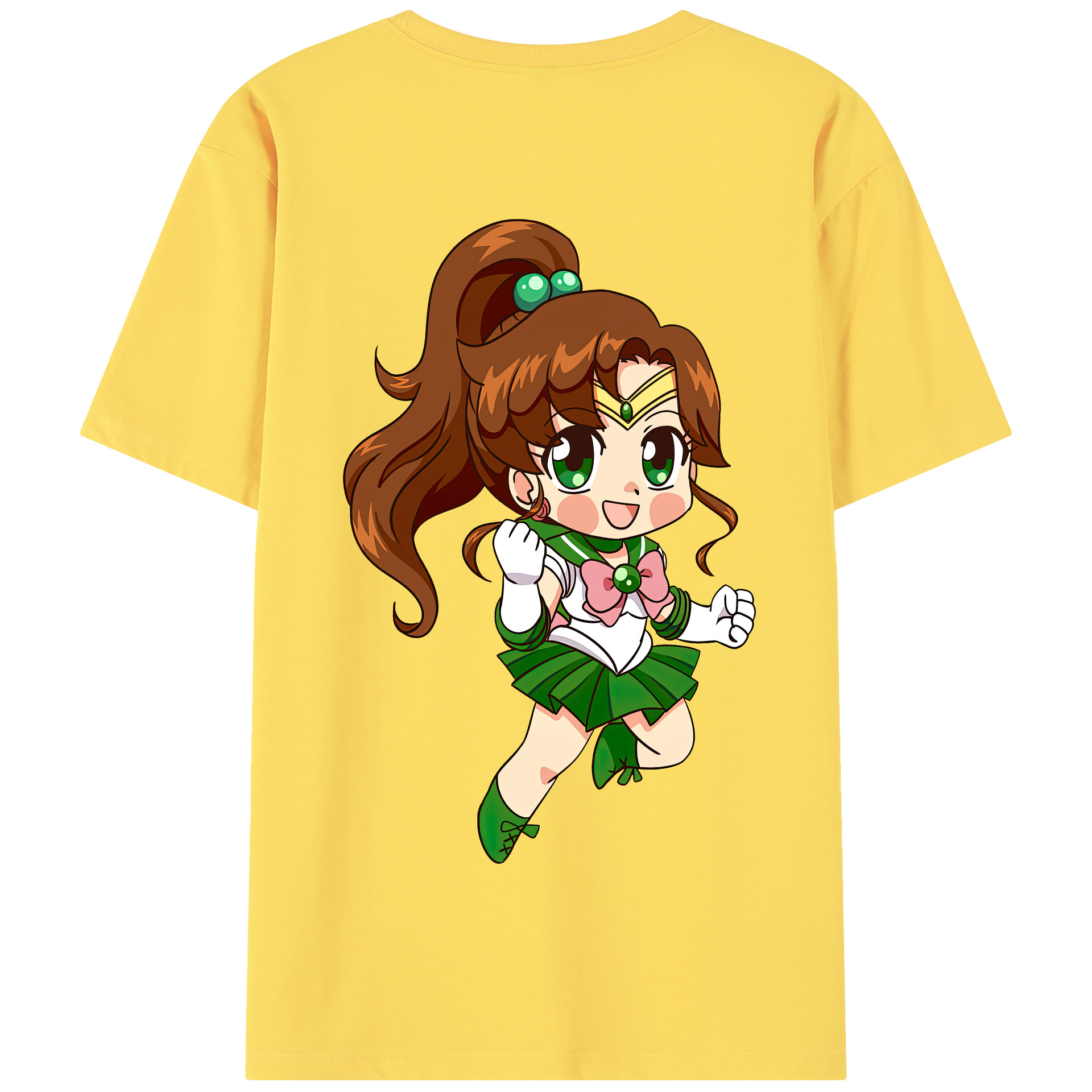 （画像用） 美少女戦士セーラームーン 木野 まこと きの まこと Sailor Moon Kino Makoto （セーラージュピター；Sailor Jupiter） 綿100％半袖Tシャツ（背面プリント）