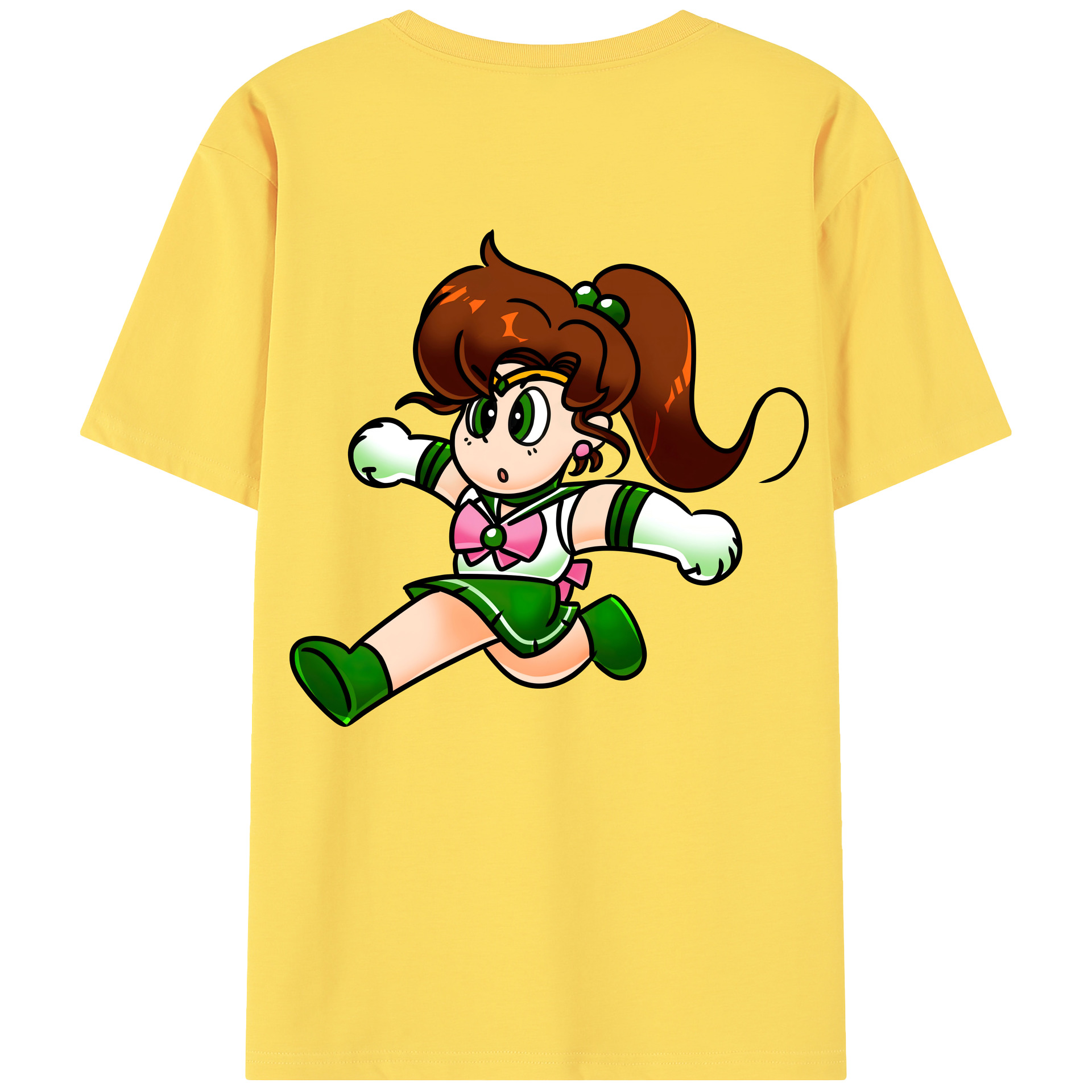 （画像用） 美少女戦士セーラームーン 木野 まこと きの まこと Sailor Moon Kino Makoto （セーラージュピター；Sailor Jupiter） 綿100％半袖Tシャツ（背面プリント）