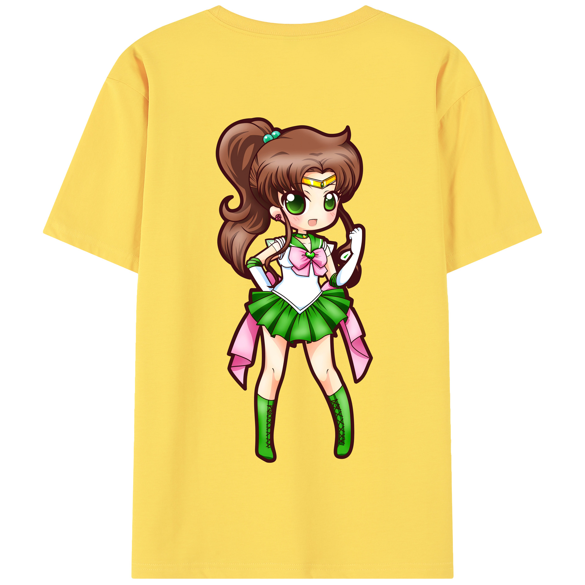 （画像用） 美少女戦士セーラームーン 木野 まこと きの まこと Sailor Moon Kino Makoto （セーラージュピター；Sailor Jupiter） 綿100％半袖Tシャツ（背面プリント）
