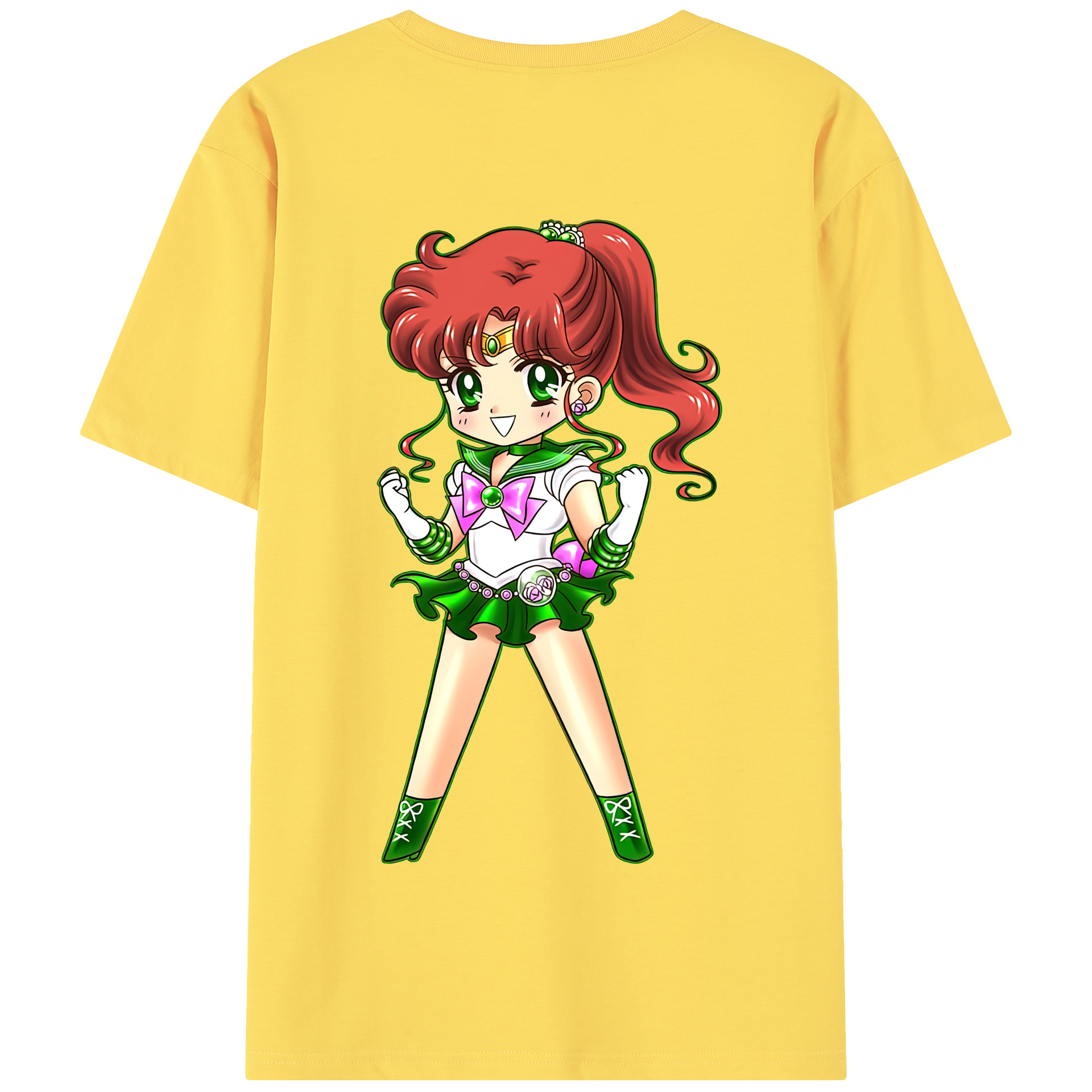 （画像用） 美少女戦士セーラームーン 木野 まこと きの まこと Sailor Moon Kino Makoto （セーラージュピター；Sailor Jupiter） 綿100％半袖Tシャツ（背面プリント）
