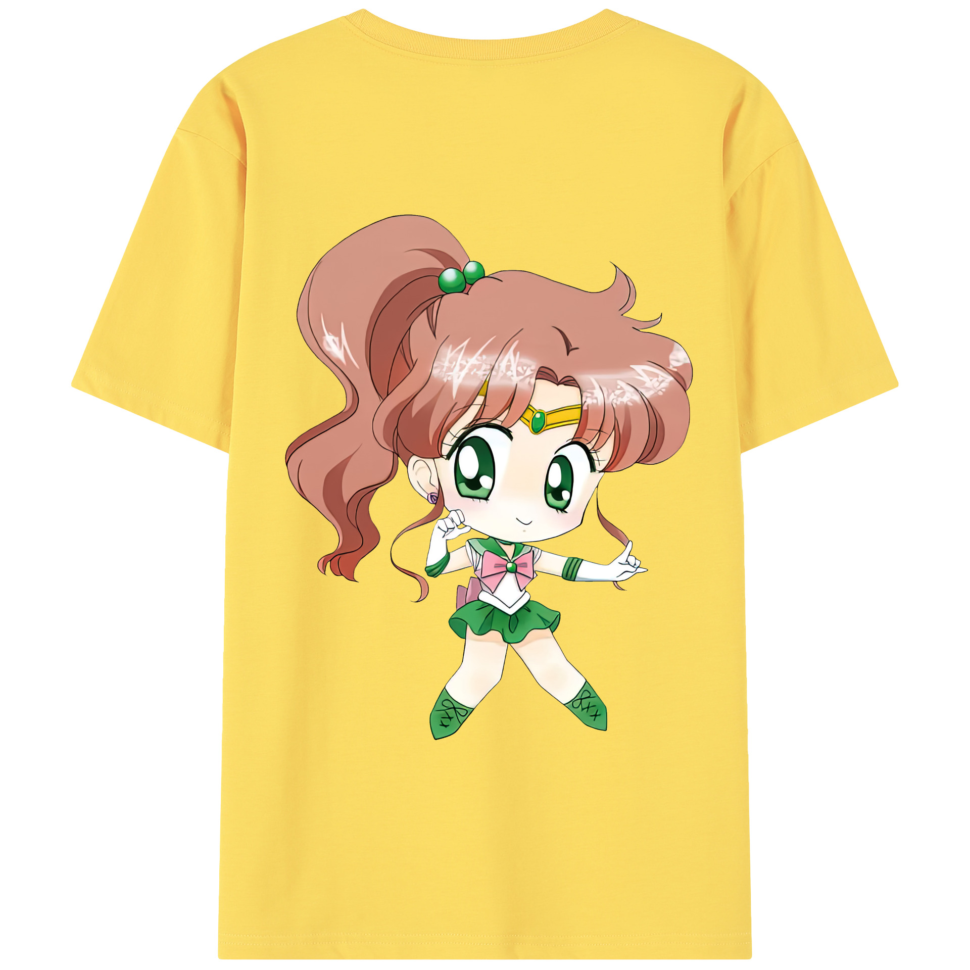 （画像用） 美少女戦士セーラームーン 木野 まこと きの まこと Sailor Moon Kino Makoto （セーラージュピター；Sailor Jupiter） 綿100％半袖Tシャツ（背面プリント）