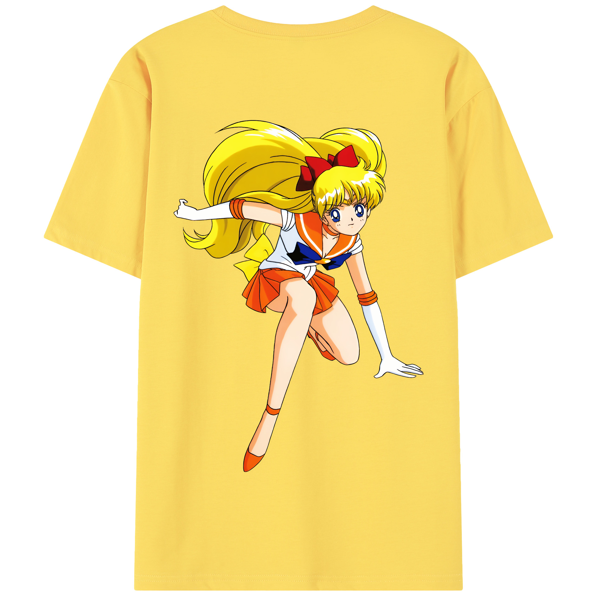 （画像用） 美少女戦士セーラームーン 愛野 美奈子 あいの みなこ Sailor Moon Aino Minako 綿100％半袖Tシャツ（背面プリント）
