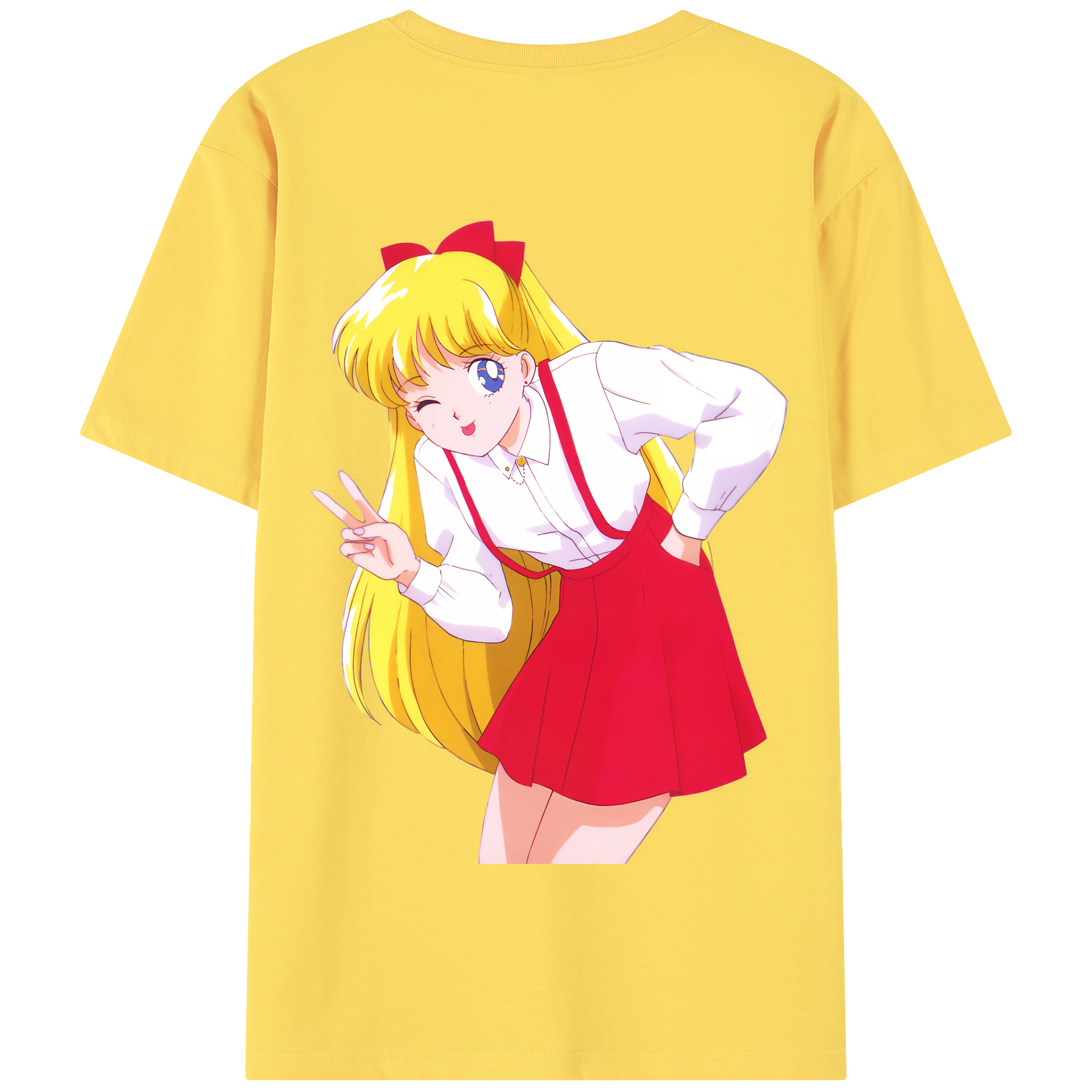 （画像用） 美少女戦士セーラームーン 愛野 美奈子 あいの みなこ Sailor Moon Aino Minako 綿100％半袖Tシャツ（背面プリント）
