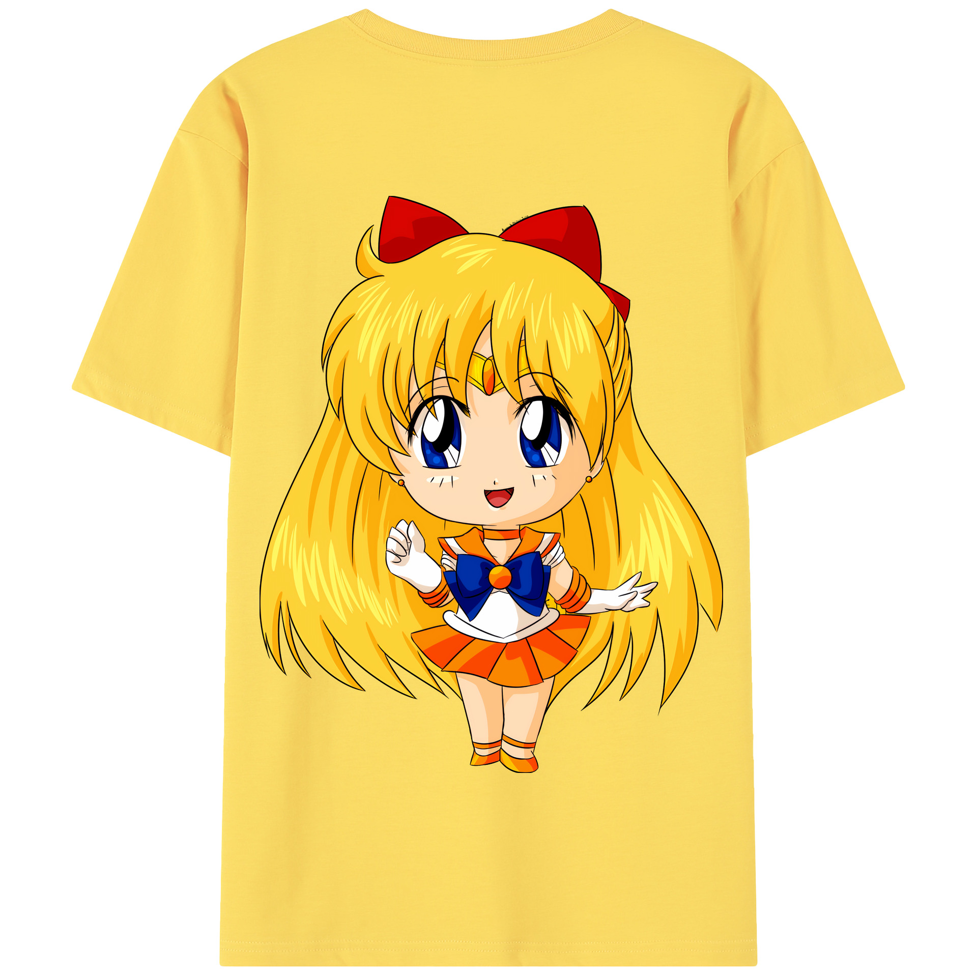 （画像用） 美少女戦士セーラームーン 愛野 美奈子 あいの みなこ Sailor Moon Aino Minako 綿100％半袖Tシャツ（背面プリント）