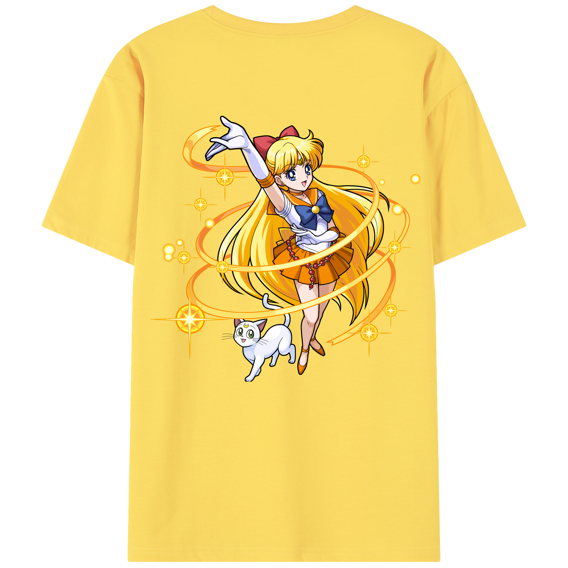 （画像用） 美少女戦士セーラームーン 愛野 美奈子 あいの みなこ Sailor Moon Aino Minako 綿100％半袖Tシャツ（背面プリント）