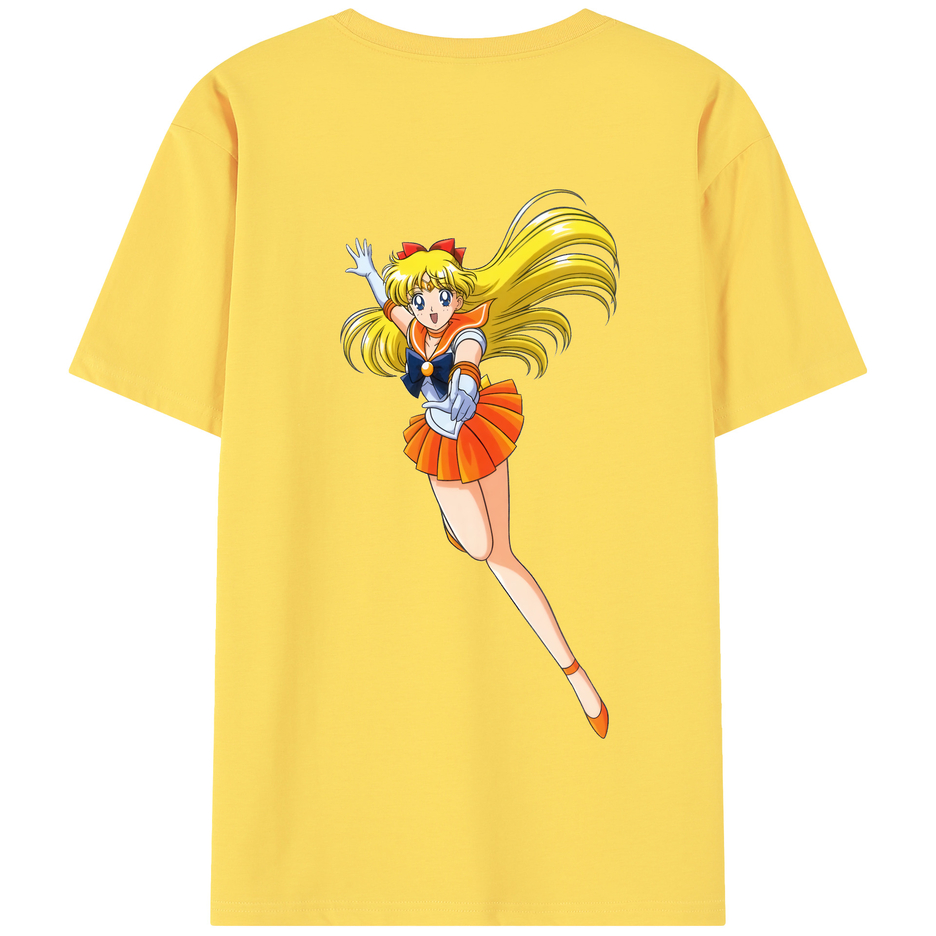 （画像用） 美少女戦士セーラームーン 愛野 美奈子 あいの みなこ Sailor Moon Aino Minako 綿100％半袖Tシャツ（背面プリント）