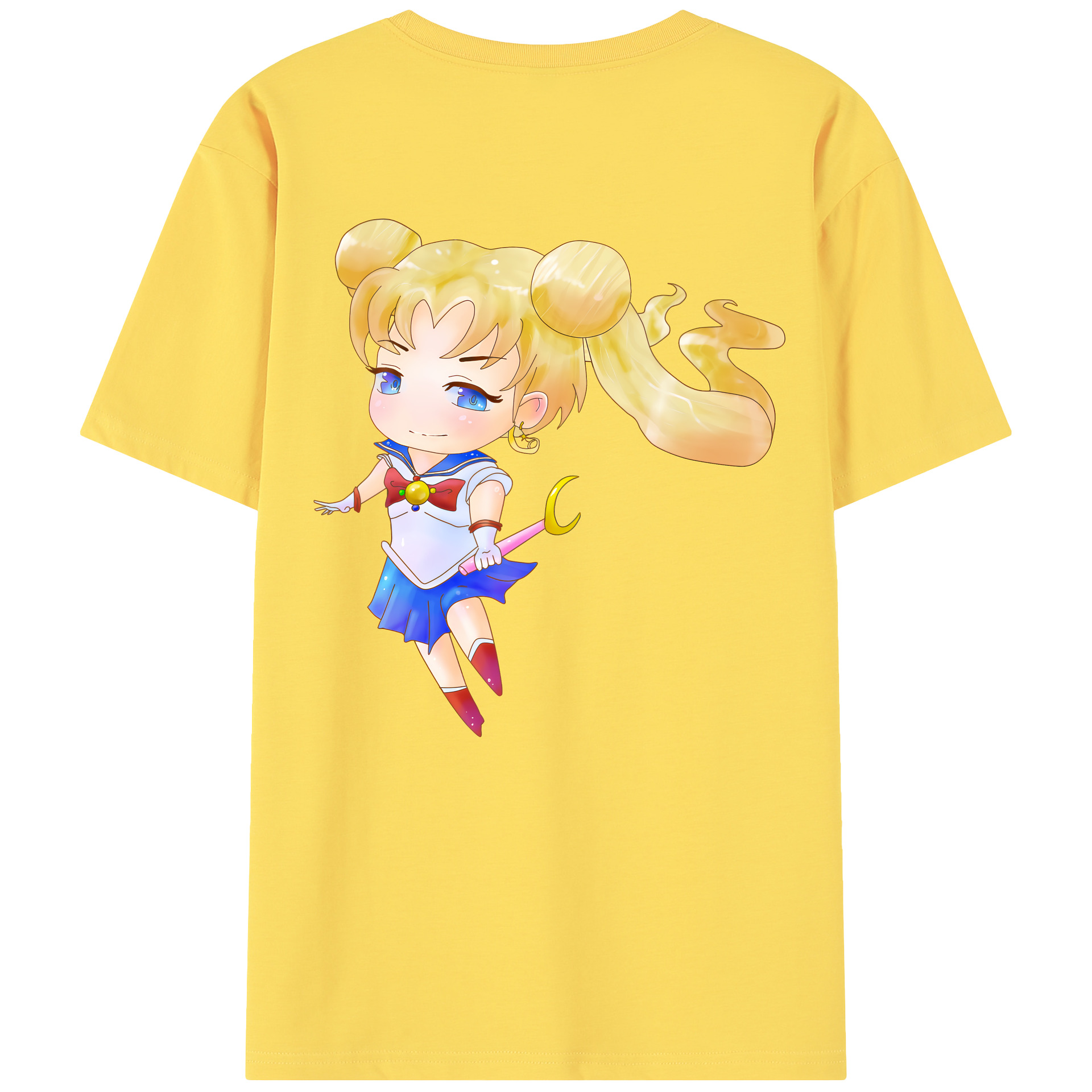 （画像用） 美少女戦士セーラームーン 愛野 美奈子 あいの みなこ Sailor Moon Aino Minako 綿100％半袖Tシャツ（背面プリント）