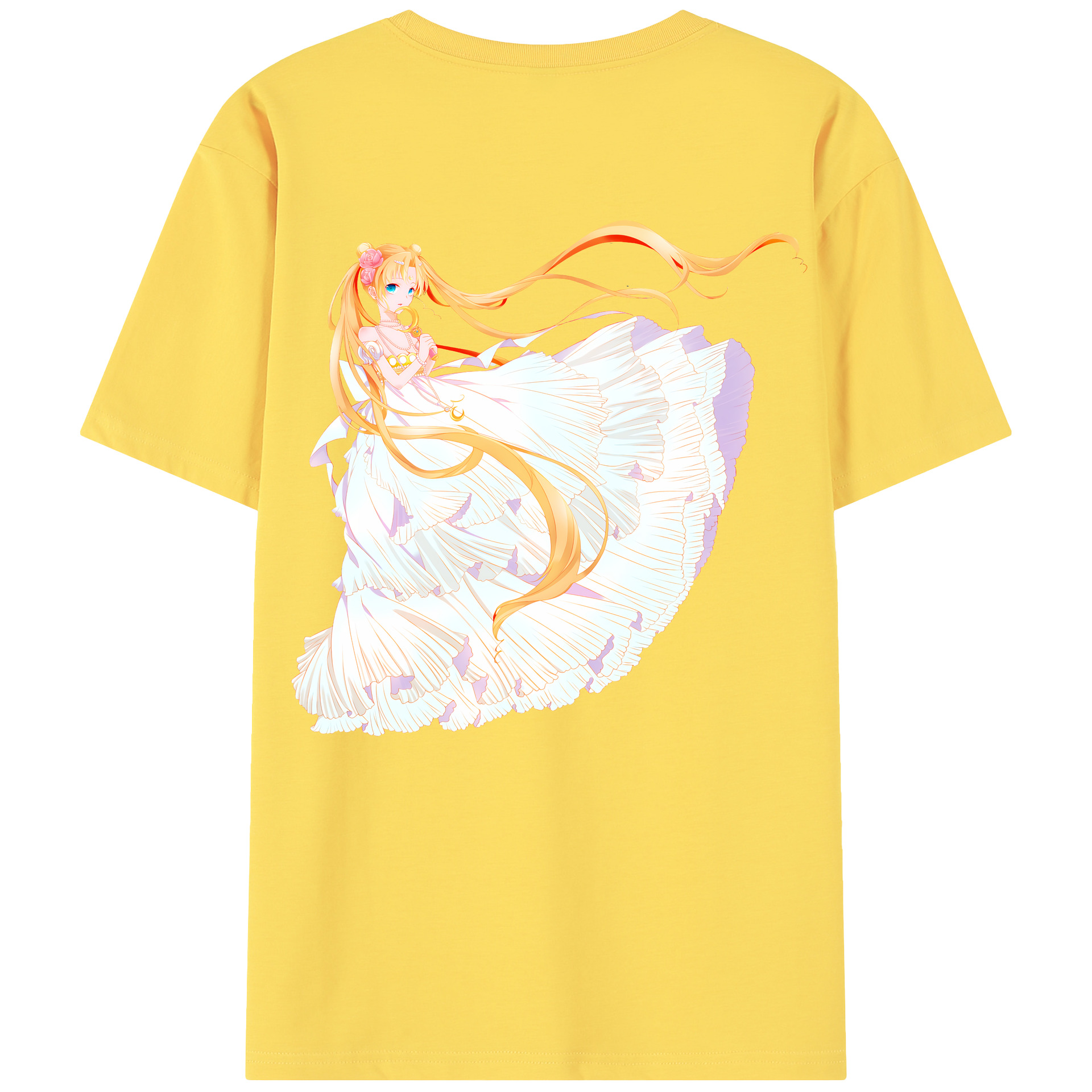 （画像用） 美少女戦士セーラームーン 愛野 美奈子 あいの みなこ Sailor Moon Aino Minako 綿100％半袖Tシャツ（背面プリント）
