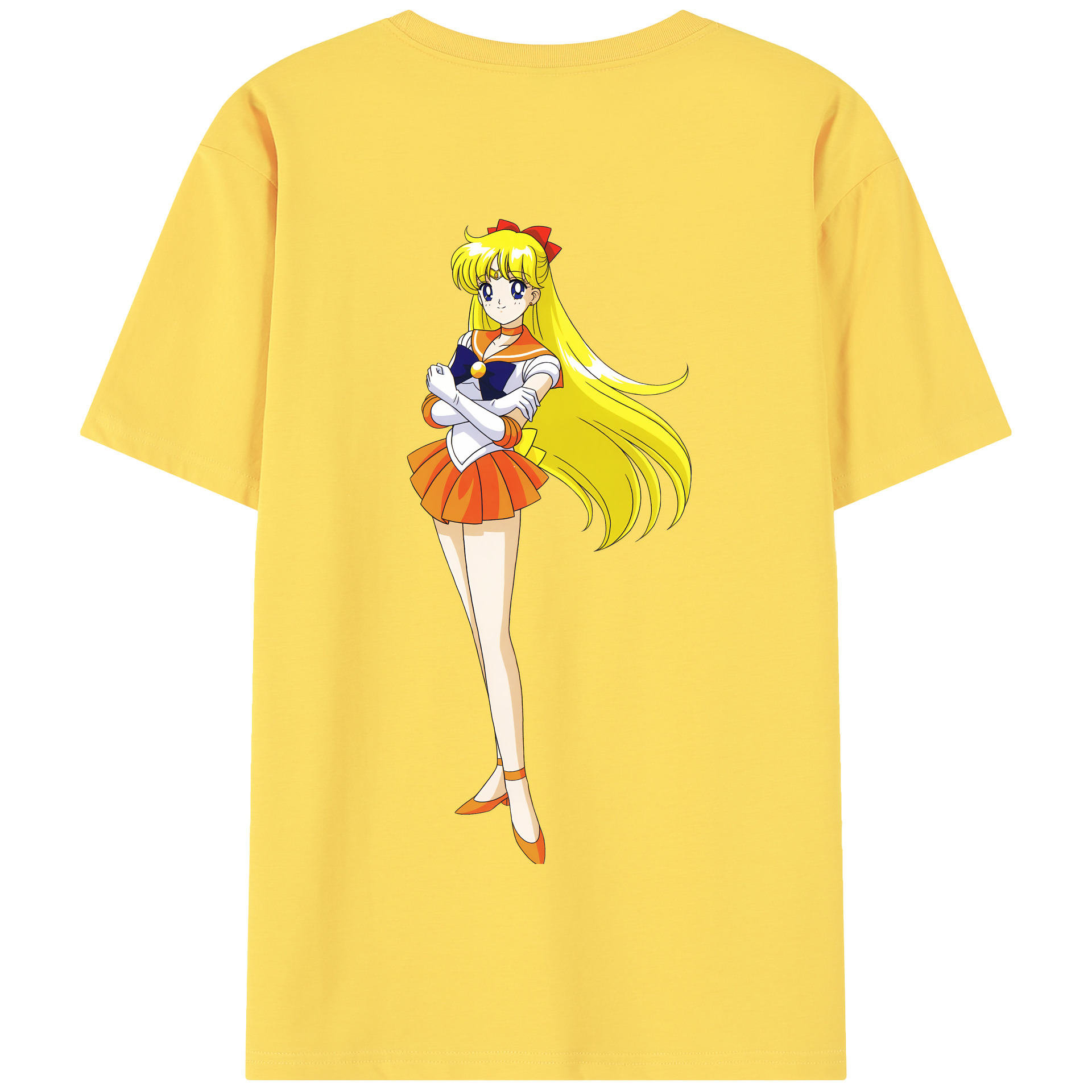 （画像用） 美少女戦士セーラームーン 愛野 美奈子 あいの みなこ Sailor Moon Aino Minako 綿100％半袖Tシャツ（背面プリント）