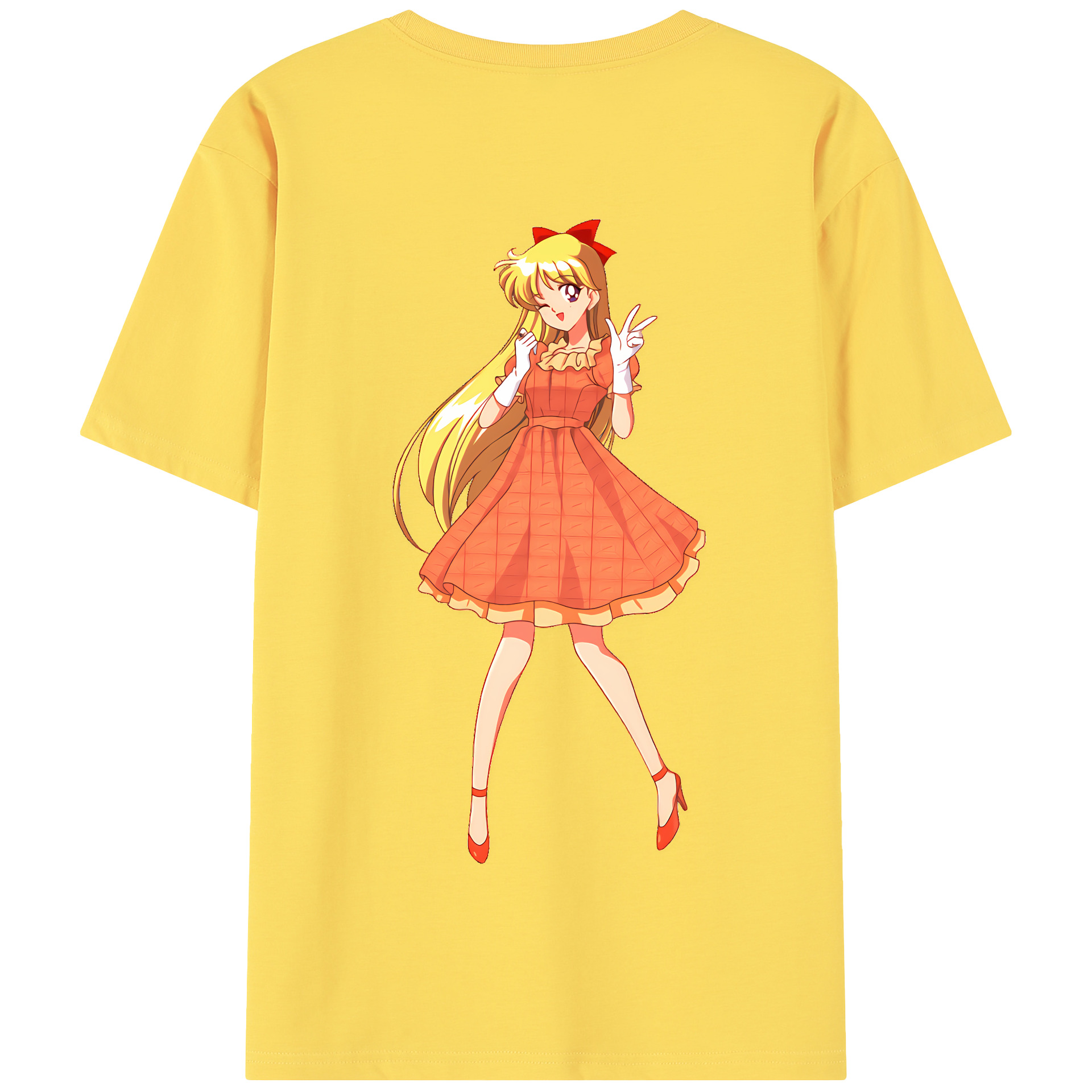 （画像用） 美少女戦士セーラームーン 愛野 美奈子 あいの みなこ Sailor Moon Aino Minako 綿100％半袖Tシャツ（背面プリント）