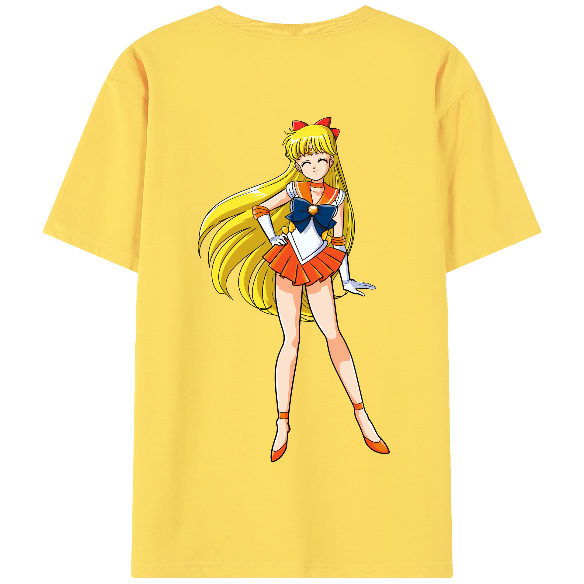 （画像用） 美少女戦士セーラームーン 愛野 美奈子 あいの みなこ Sailor Moon Aino Minako 綿100％半袖Tシャツ（背面プリント）