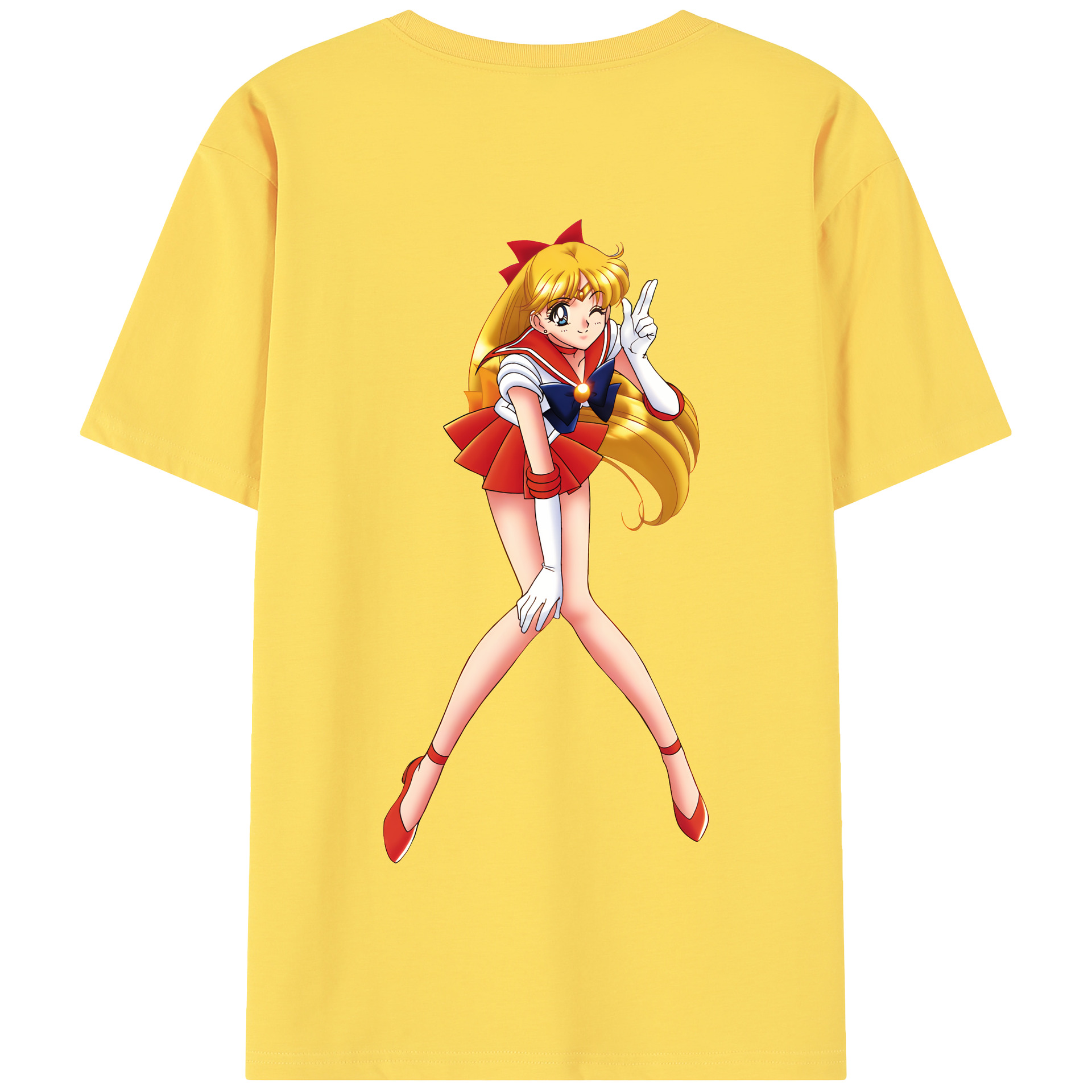 （画像用） 美少女戦士セーラームーン 愛野 美奈子 あいの みなこ Sailor Moon Aino Minako 綿100％半袖Tシャツ（背面プリント）