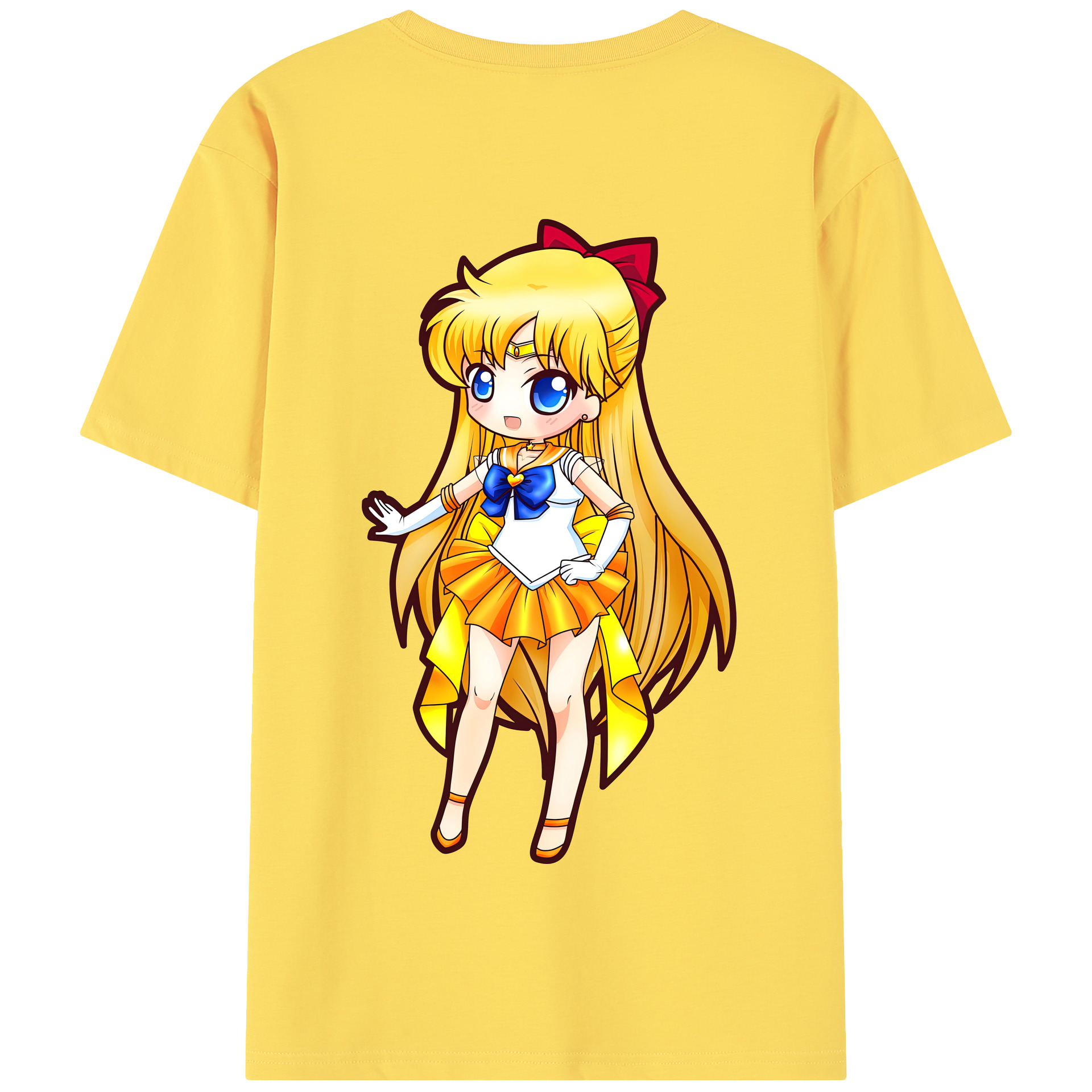 （画像用） 美少女戦士セーラームーン 愛野 美奈子 あいの みなこ Sailor Moon Aino Minako 綿100％半袖Tシャツ（背面プリント）