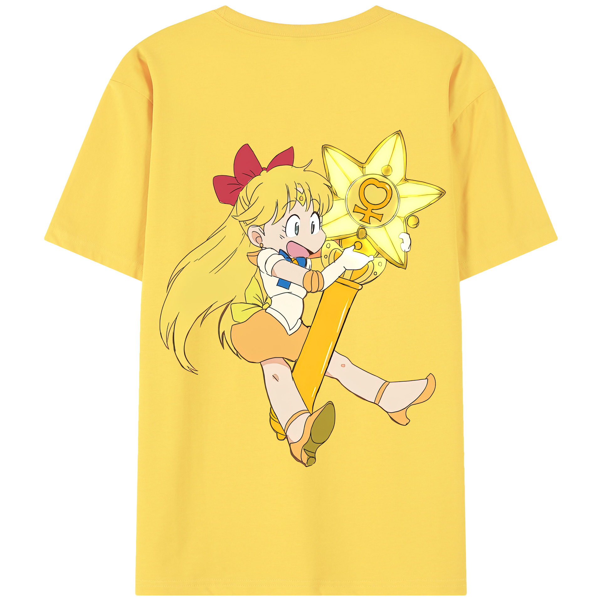 （画像用） 美少女戦士セーラームーン 愛野 美奈子 あいの みなこ Sailor Moon Aino Minako 綿100％半袖Tシャツ（背面プリント）