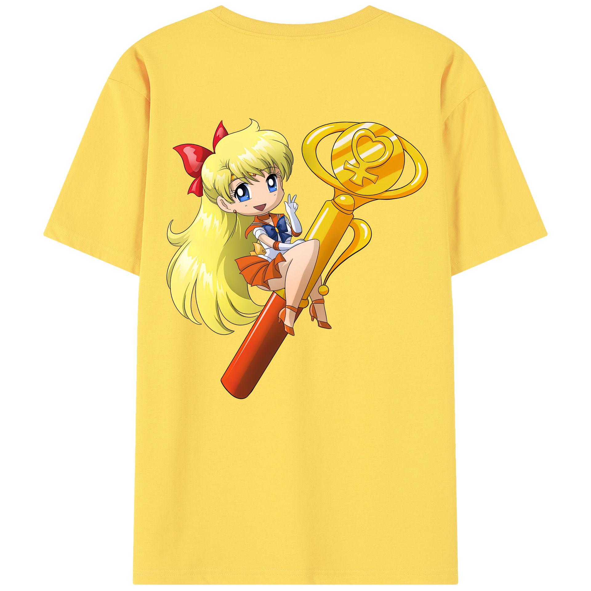 （画像用） 美少女戦士セーラームーン 愛野 美奈子 あいの みなこ Sailor Moon Aino Minako 綿100％半袖Tシャツ（背面プリント）