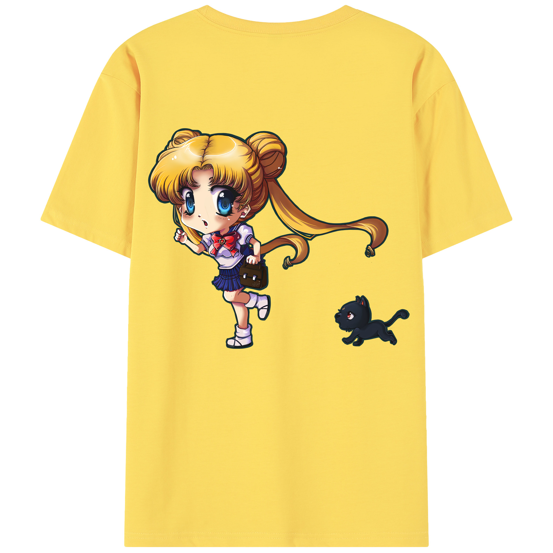 （画像用） 美少女戦士セーラームーン 愛野 美奈子 あいの みなこ Sailor Moon Aino Minako 綿100％半袖Tシャツ（背面プリント）
